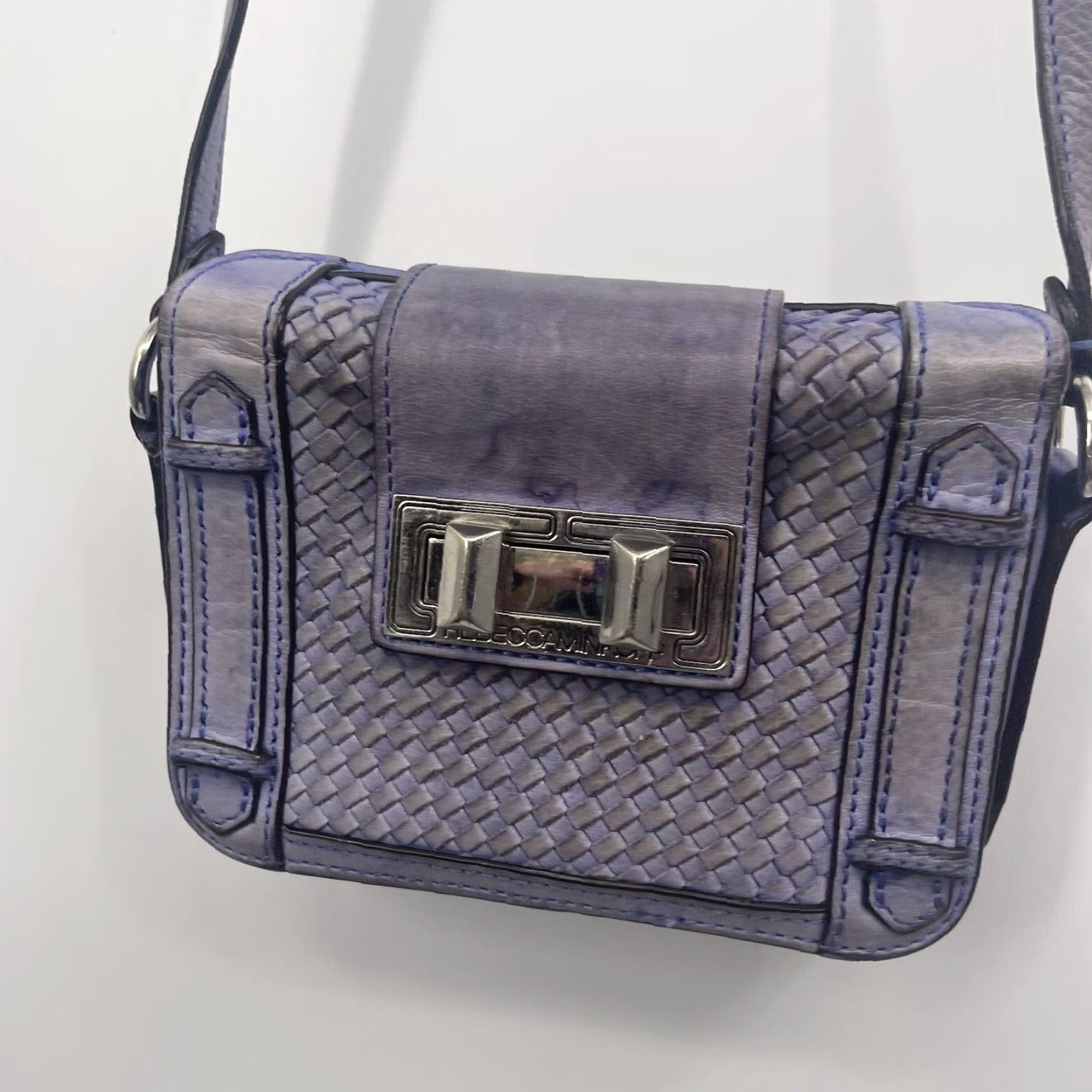 Rebecca Minkoff Rebecca Minkoff Mini Leather Crossbody Bag - Purple Woven, Casual Style, Women's Size ONE SIZE - 4 Thumbnail