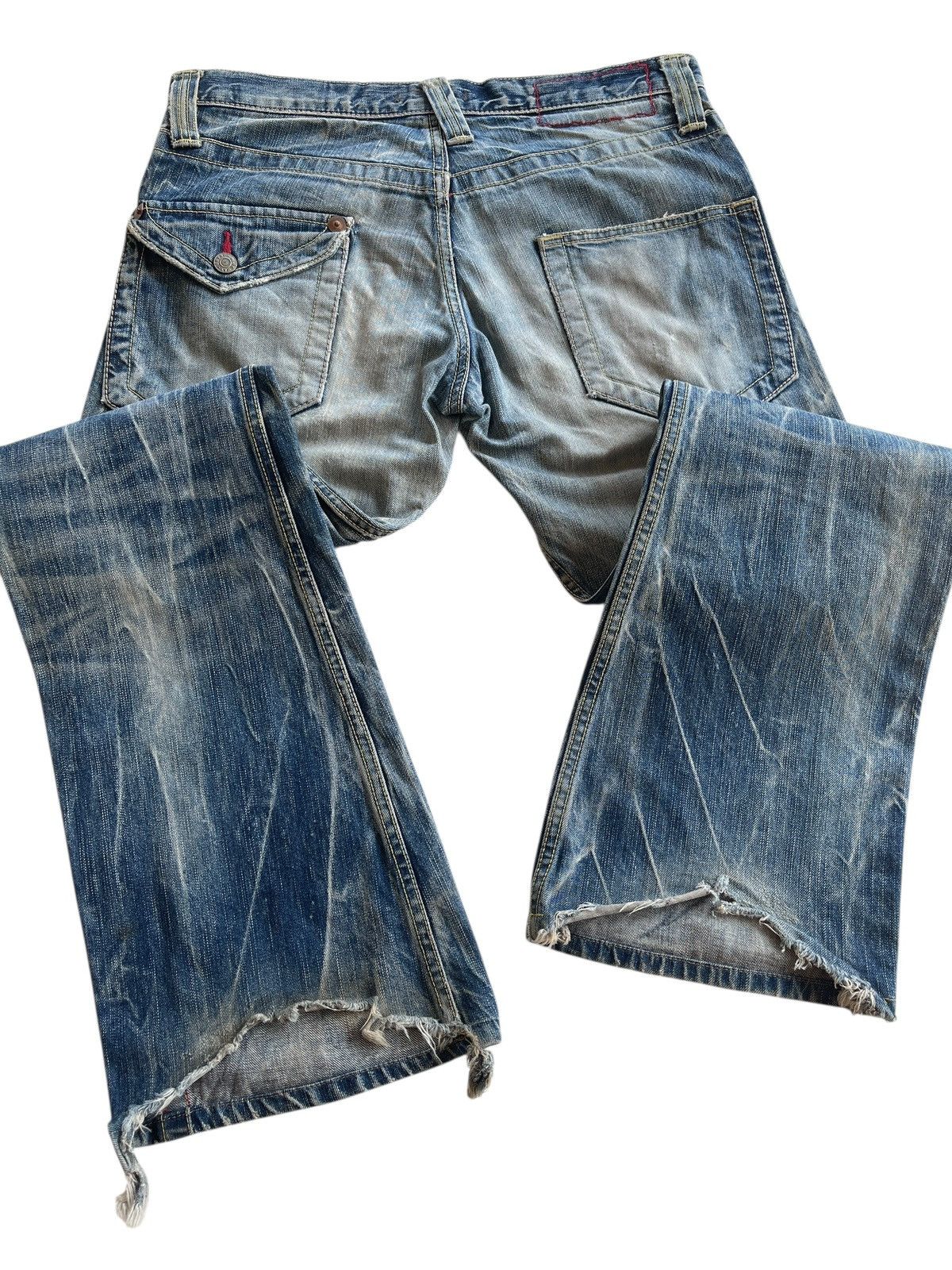 Japanese Brand SICK❗️ Japanese Blueway Rusty Distressed Flare Denim Size US 32 / EU 48 - 12 Thumbnail