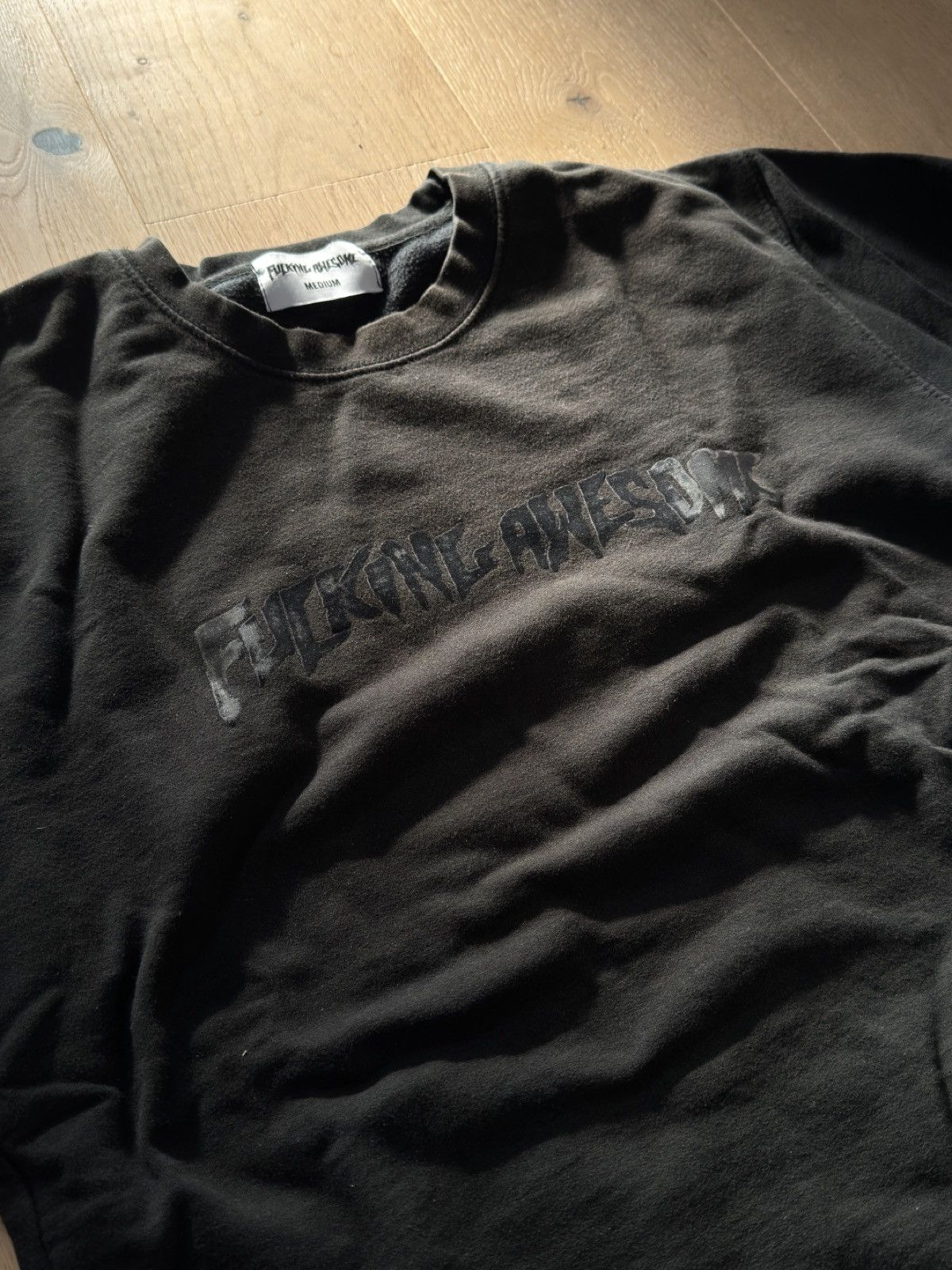 Fucking Awesome Fucking Awesome Black “Velvet” Logo Crewneck Size US M / EU 48-50 / 2 - 2 Thumbnail