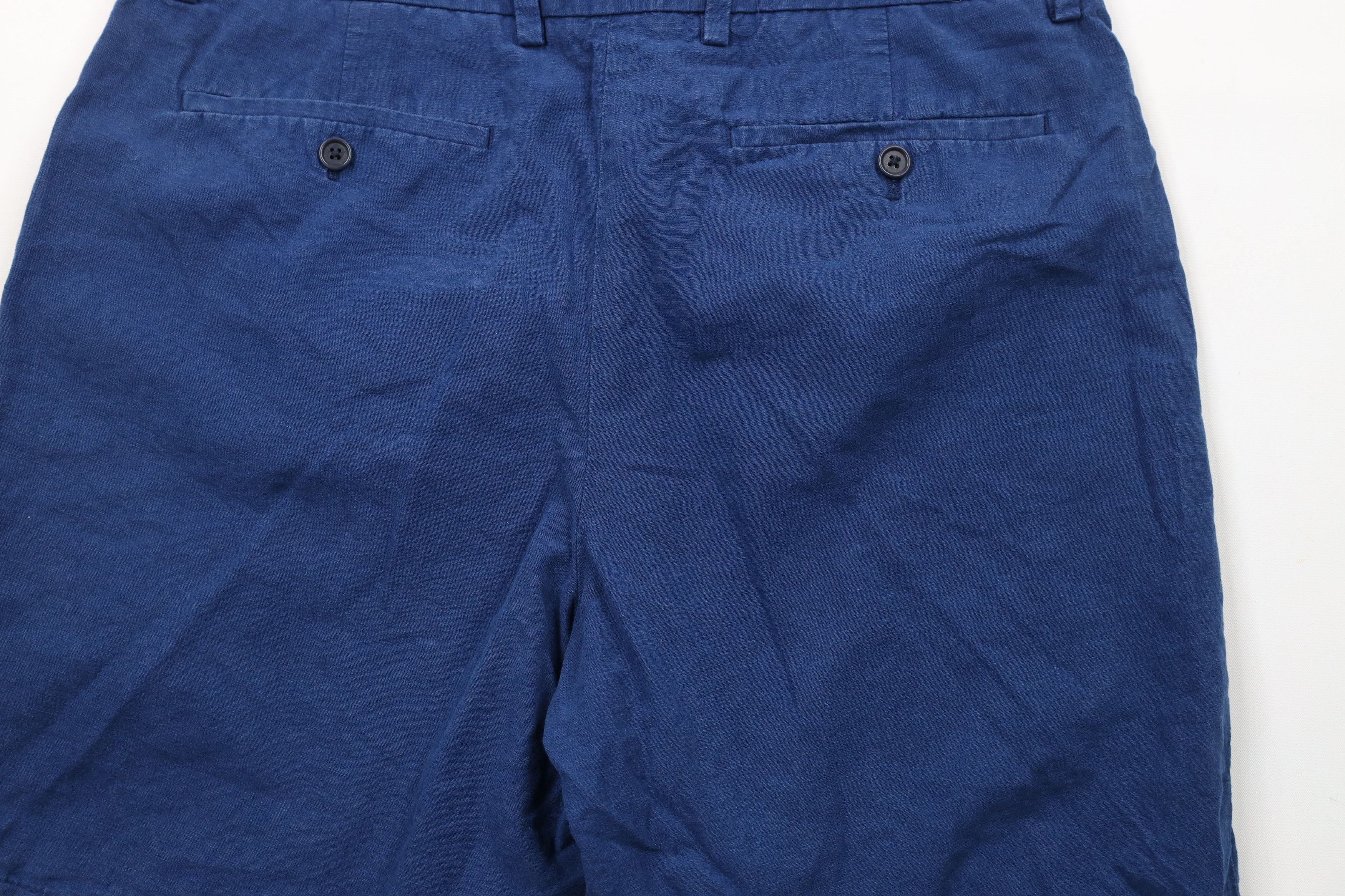 Banana Republic × Vintage Banana Republic Linen Blend Above Knee Chino Shorts Blue Size US 36 / EU 52 - 9 Thumbnail