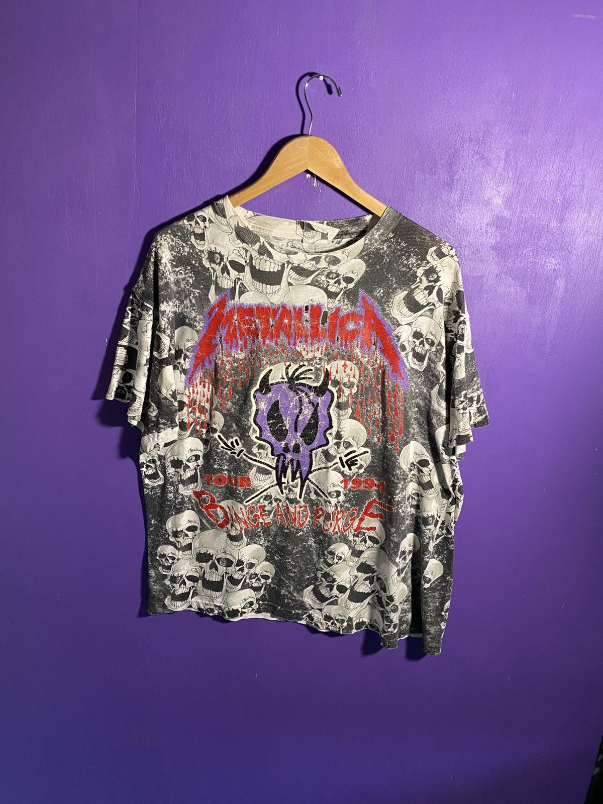 Band Tees Vintage 1994 Metallica binge and purge AOP t-shirt Size US XL / EU 56 / 4 - 1 Thumbnail