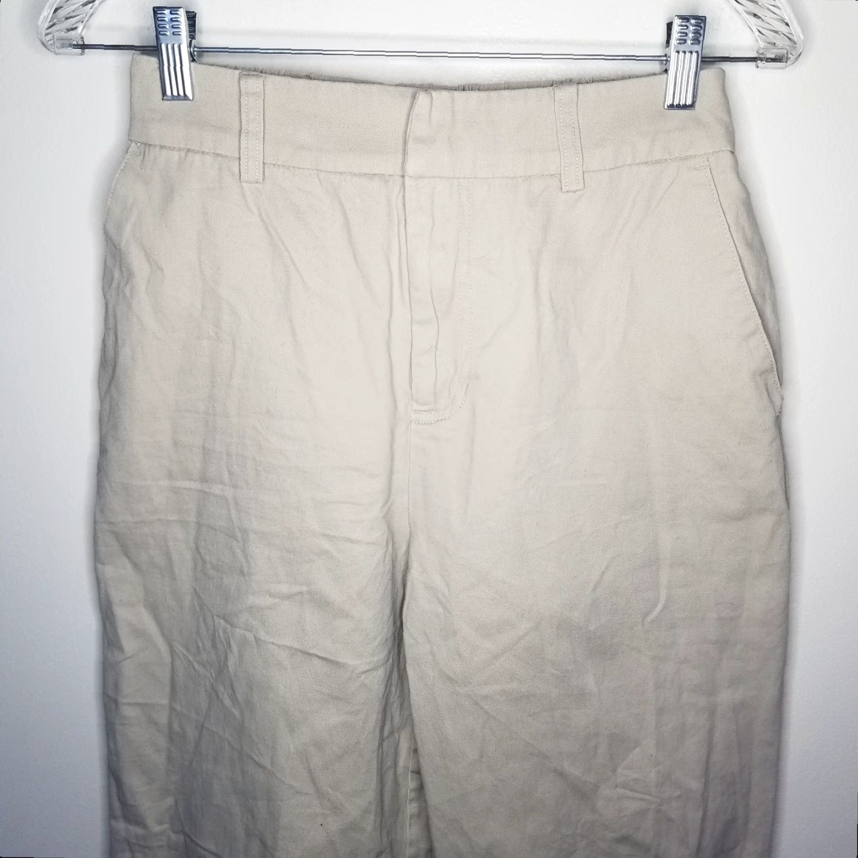 Forever 21 FOREVER 21 Womens Chino Dress Pants Size M Beige Loose Elastic Ankle Size 32" / US 10 / IT 46 - 2 Thumbnail