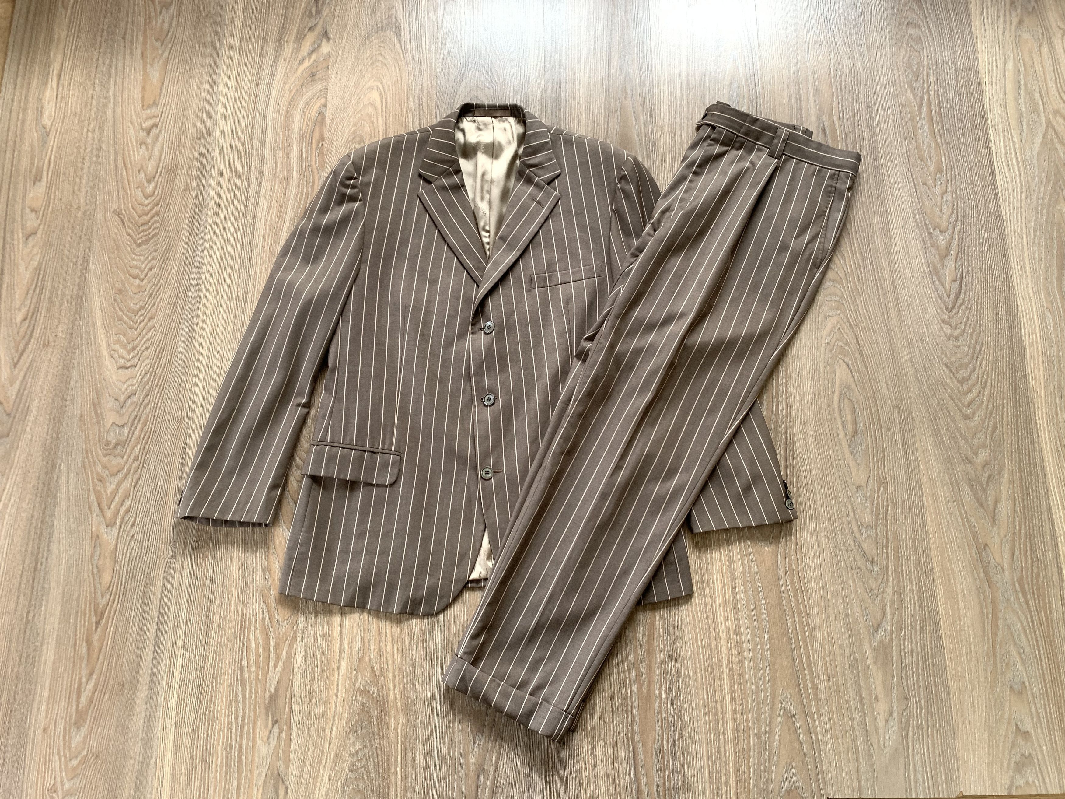 Vintage Versace Collection Stripe Men's Double Suit