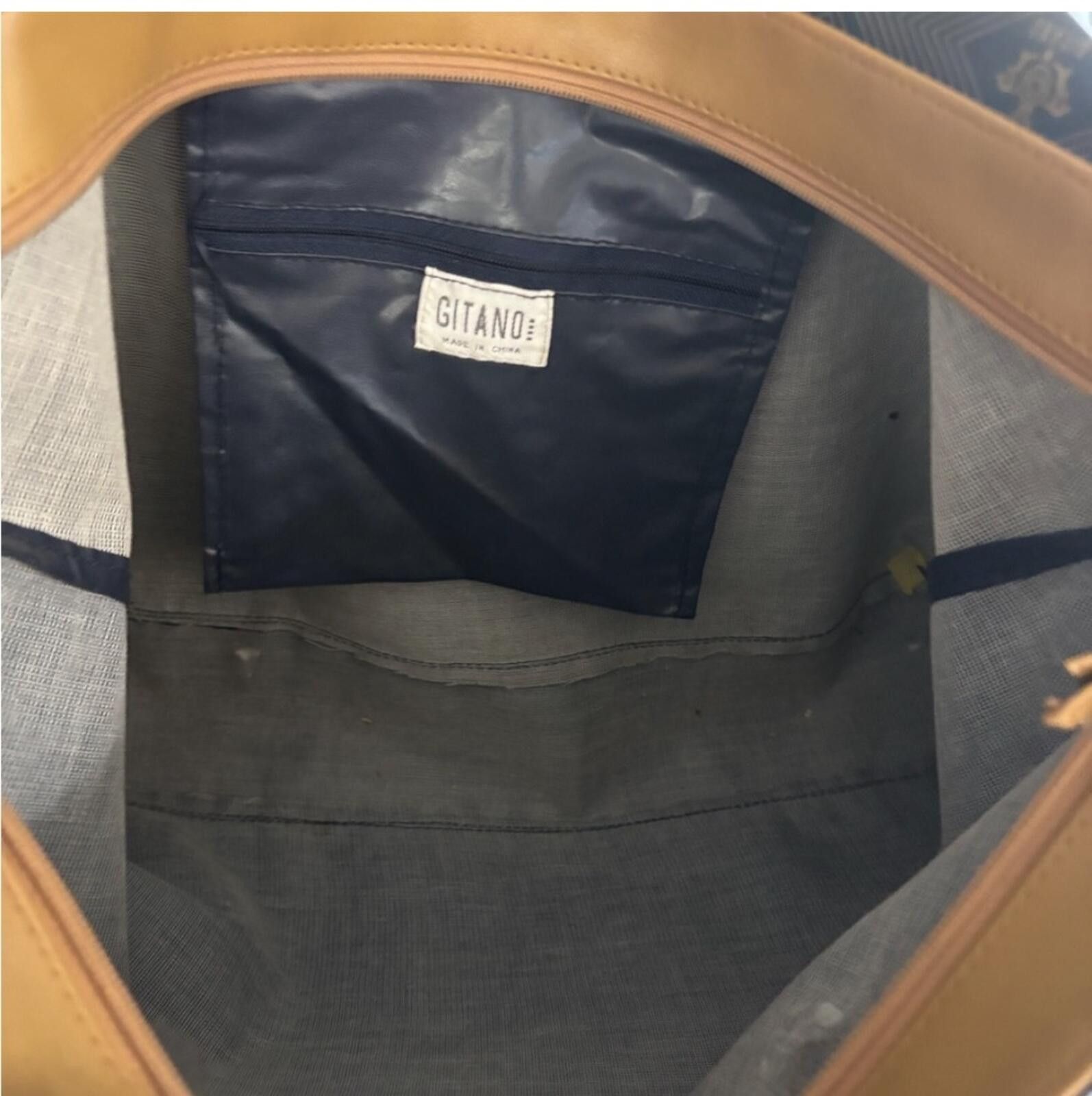 Other Vintage Gitano Elegant Blue and Tan Tote Bag Size ONE SIZE - 7 Thumbnail