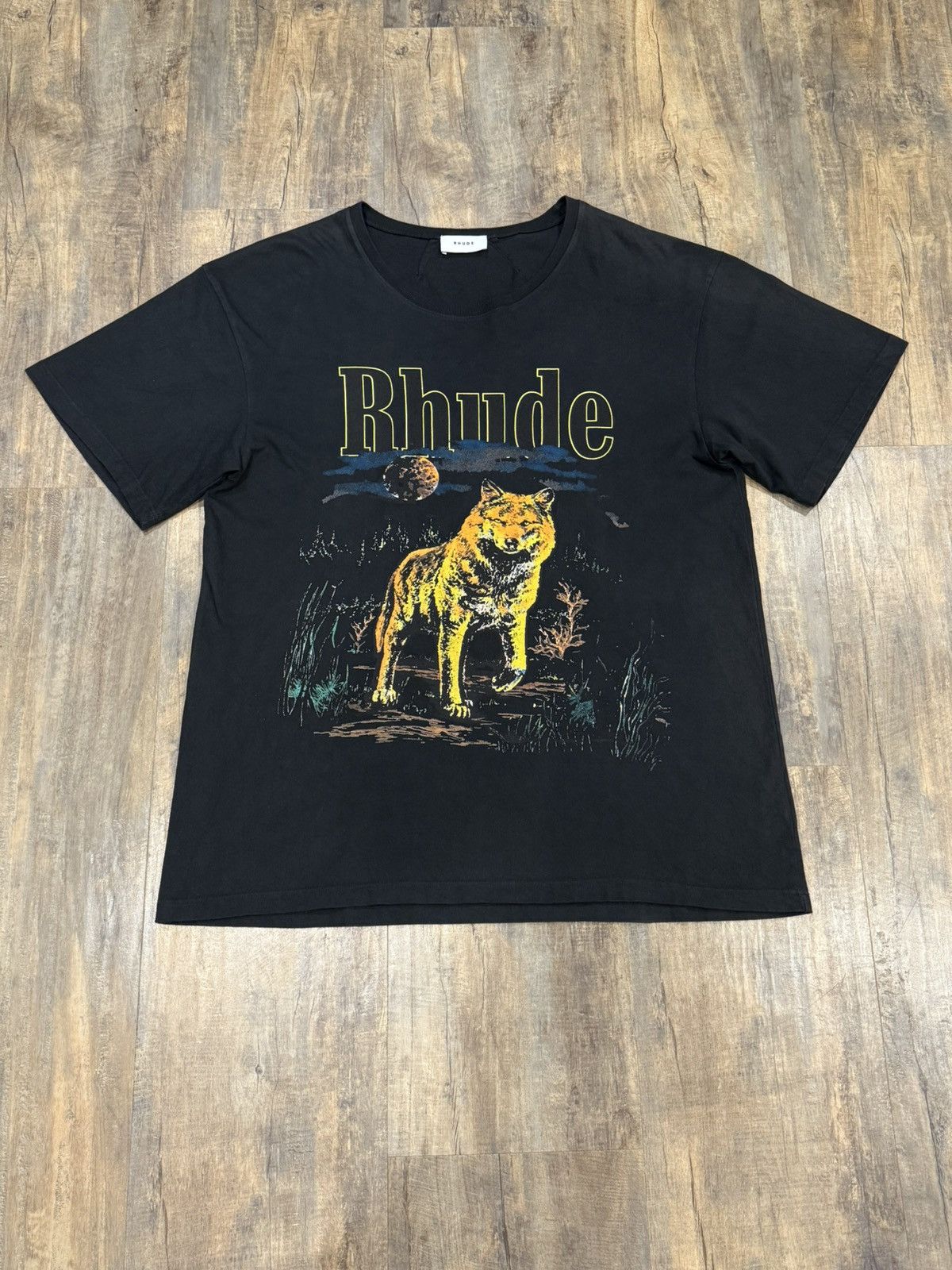 RARE Rhude Wolf Tee Star Logo Black
