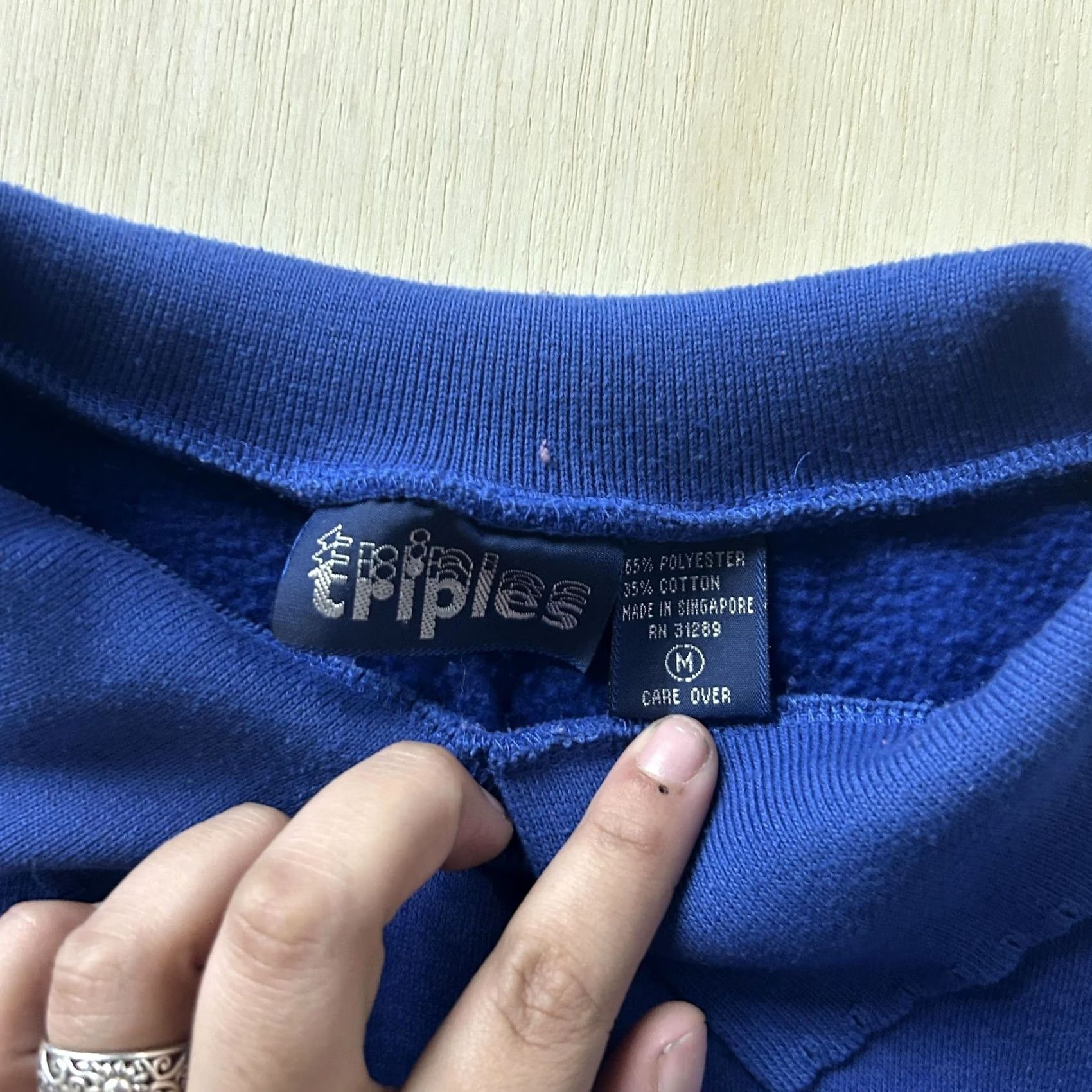 Vintage VINTAGE Triples Sweater Womens Medium Blue Collared Embroidered Floral Fleece Welcome to Cottagecore - Size M / US 6-8 / IT 42-44 - 3 Thumbnail