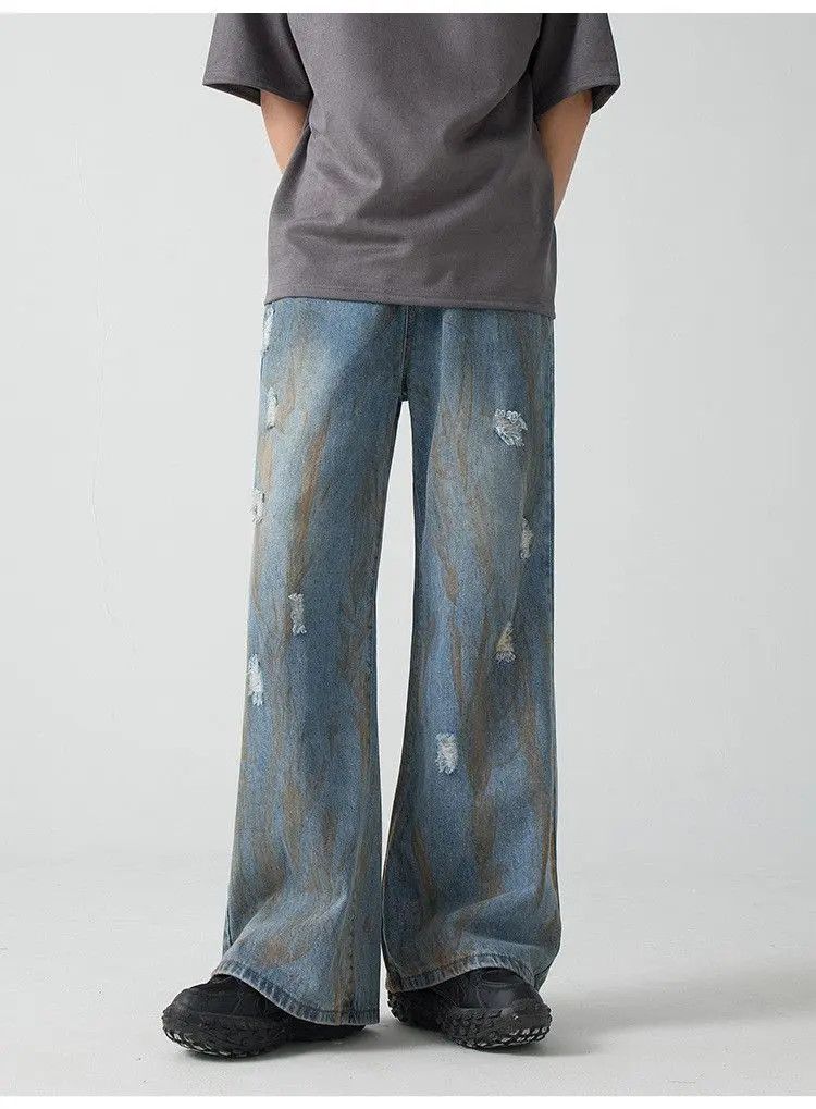 Japanese Brand Retro loose ripped micro flared jeans Size US 32 / EU 48 - 5 Thumbnail