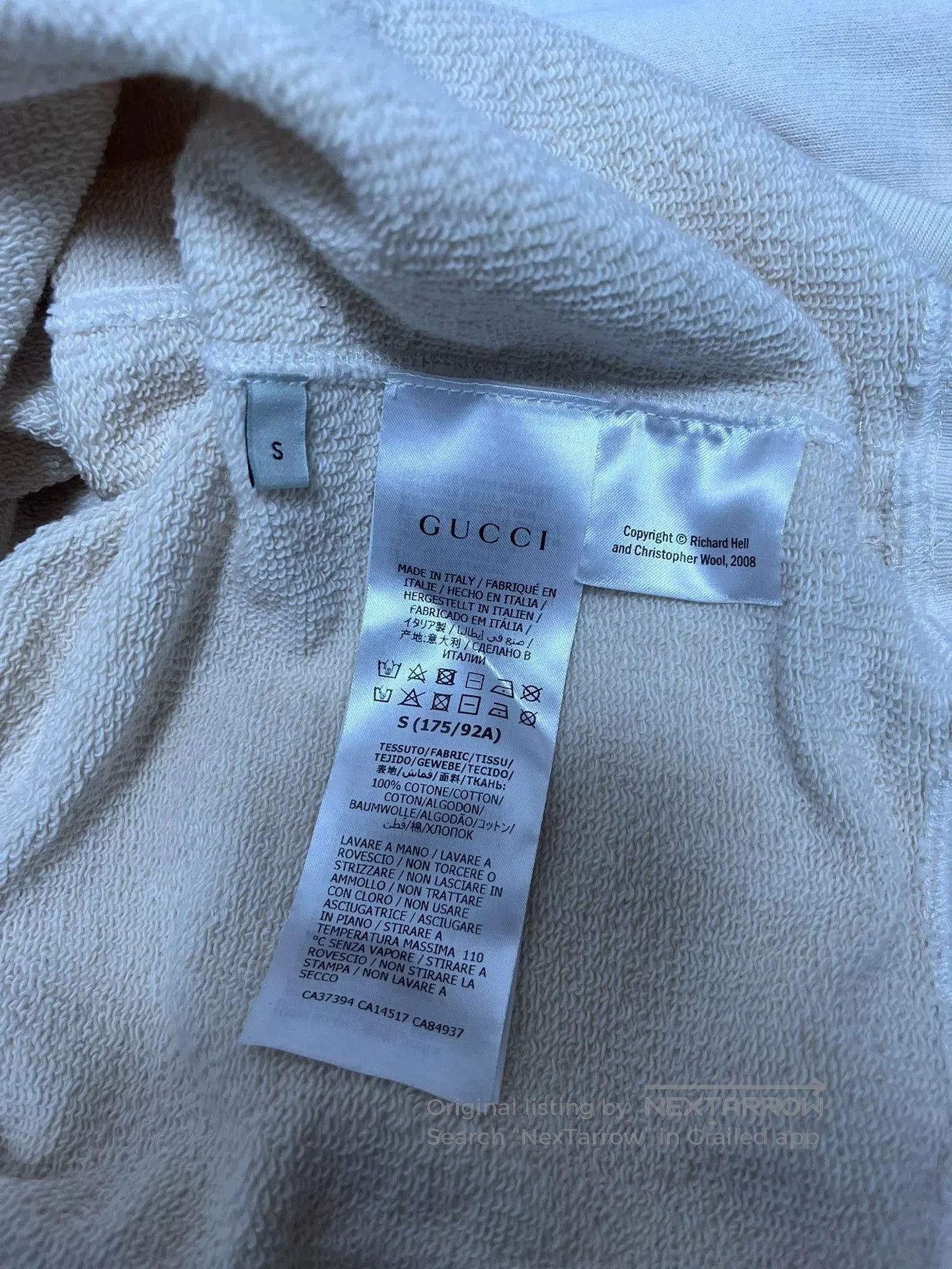 Gucci Gucci Beige Distressed Hoodie S. Size US S / EU 44-46 / 1 - 6 Thumbnail
