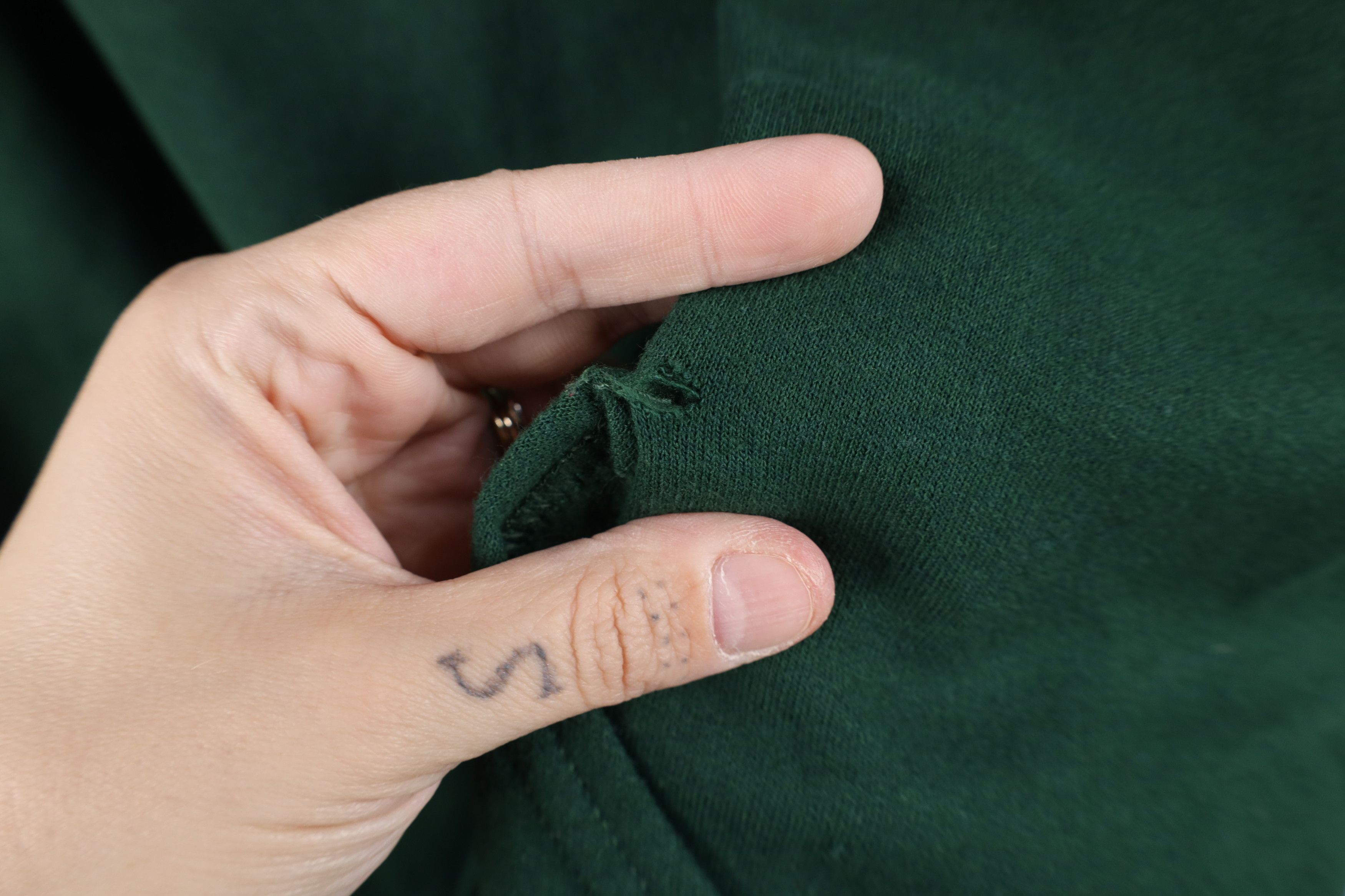 Vintage Vintage 90s Streetwear Blank Hoodie Sweatshirt Dark Green Size US XXL / EU 58 / 5 - 5 Thumbnail