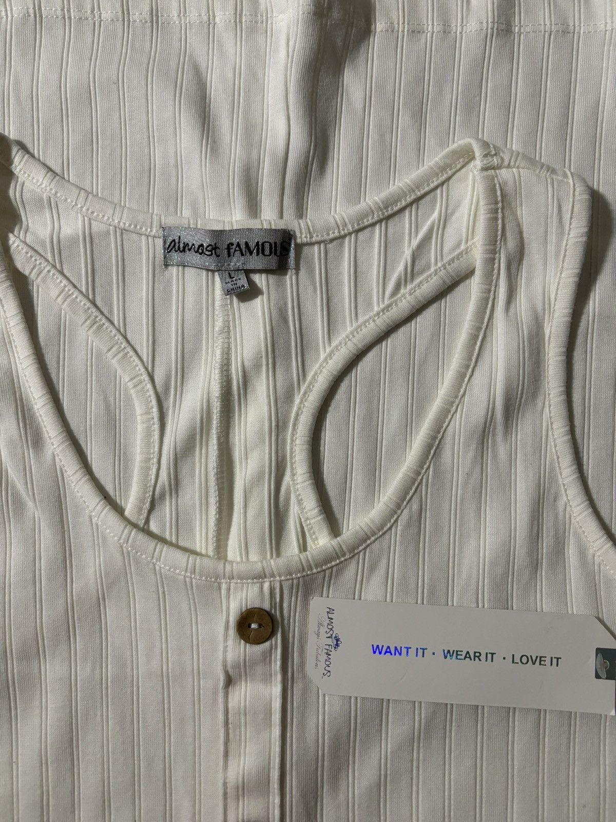Almost Famous White Dress Size L / US 10 / IT 46 - 3 Thumbnail