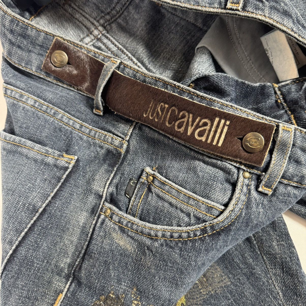 Roberto Cavalli flared y2k jeans justcavalli very rare flowers print Size 27" / US 4 / IT 40 - 12 Thumbnail