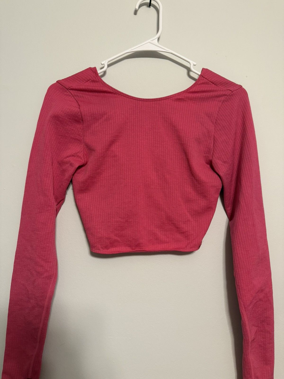 Other Joy Lab Twist-Front Ribbed Long Sleeve Crop Top - Hot Pink Size S / US 4 / IT 40 - 8 Thumbnail