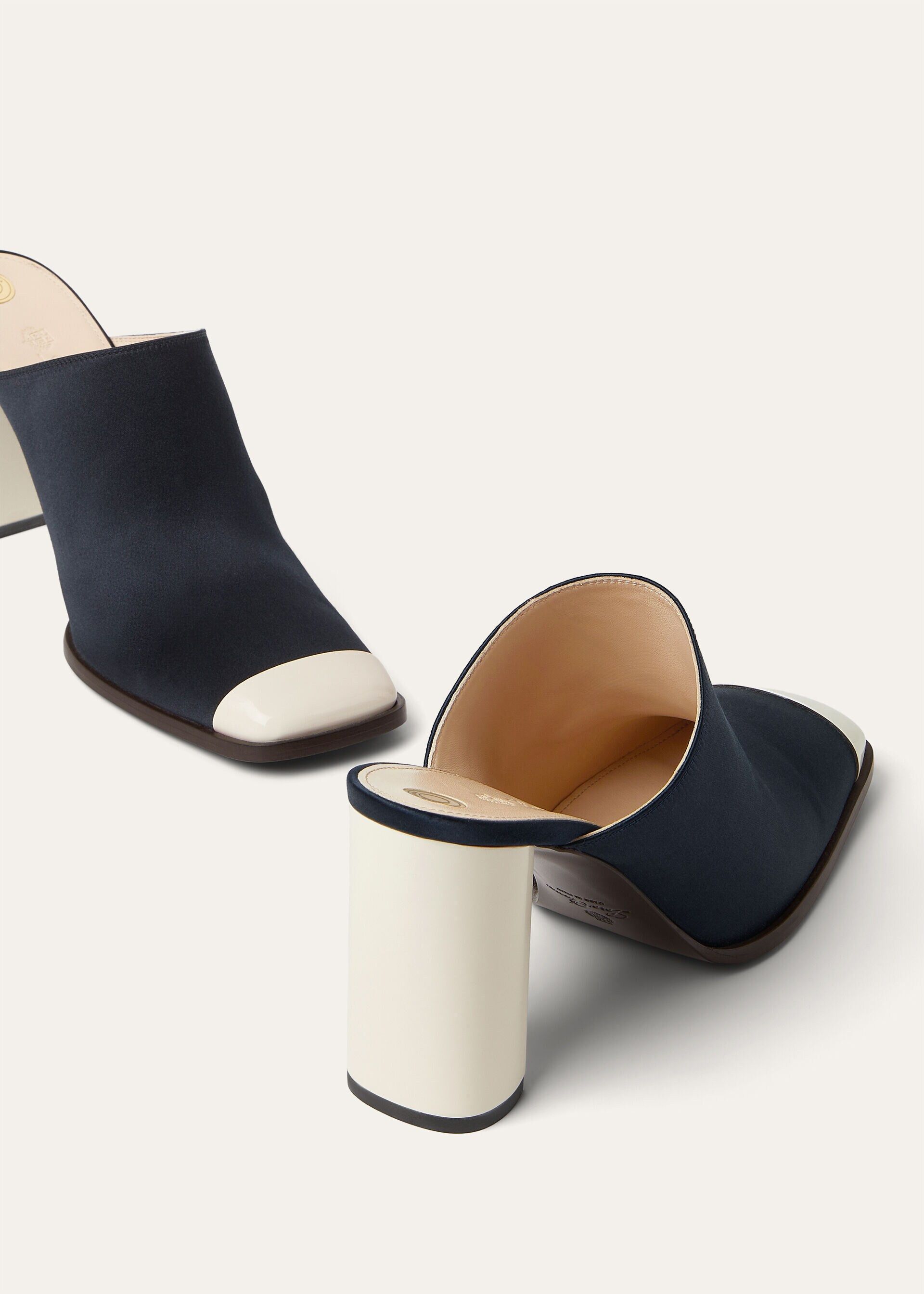 Loro Piana os11x0326 FAR1163 Alba Heeled Mules in Neon Navy Size US 6 / IT 36 - 7 Thumbnail