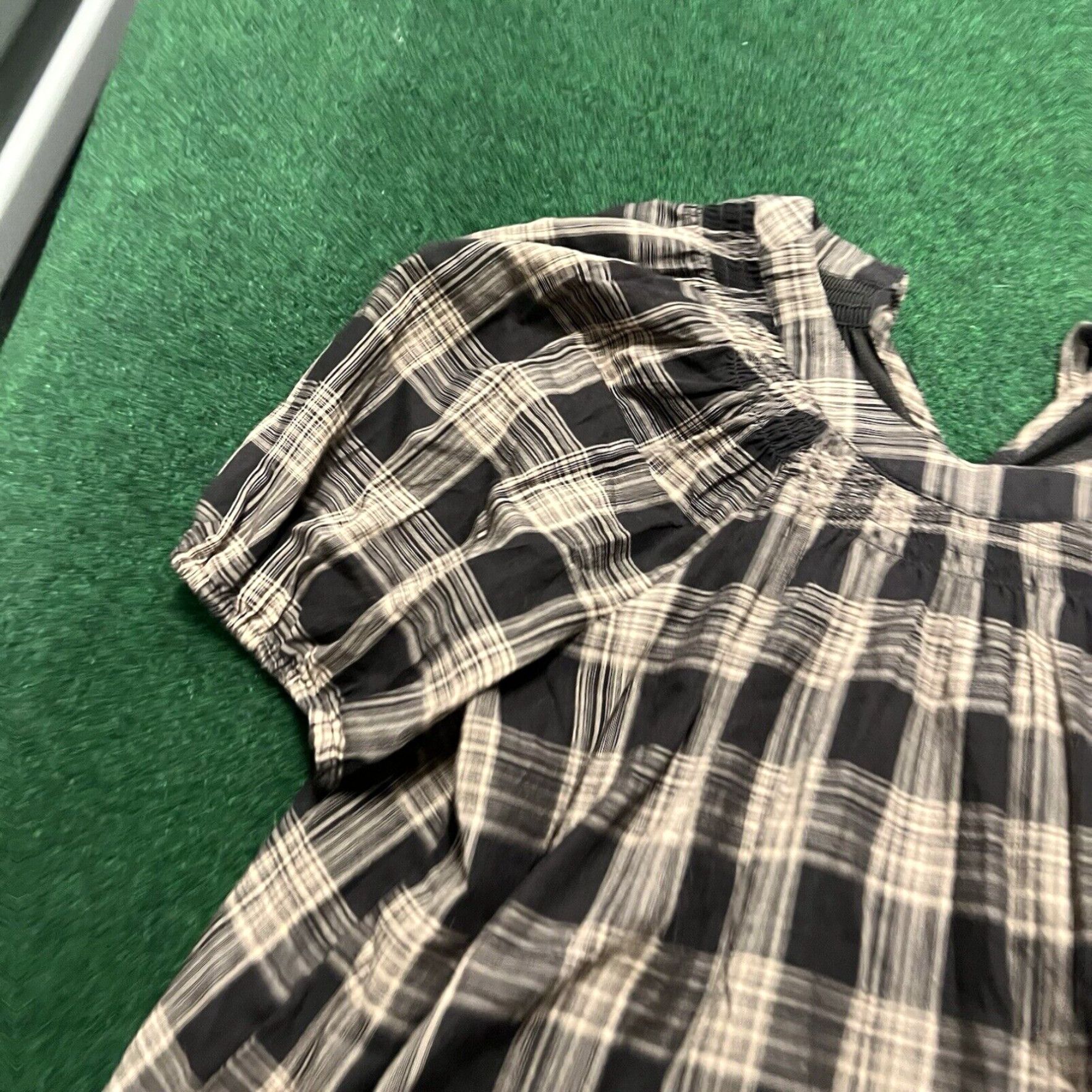 Vintage Lauren Conrad Womens Size Med Plaid Top Shirt Puff Sleeve Summer Size M / US 6-8 / IT 42-44 - 2 Thumbnail