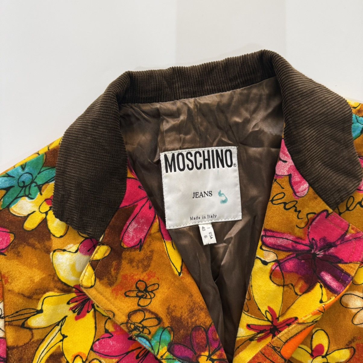 Moschino Iconic Vintage Moschino Jeans Velvet Floral Blazer Size S / US 4 / IT 40 - 4 Thumbnail