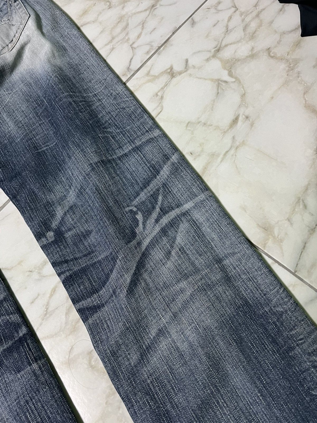 Edwin × If Six Was Nine × Japanese Brand VINTAGE EDWIN 503 BLUE TRIP DISTRESS JEAN Size US 31 - 12 Thumbnail