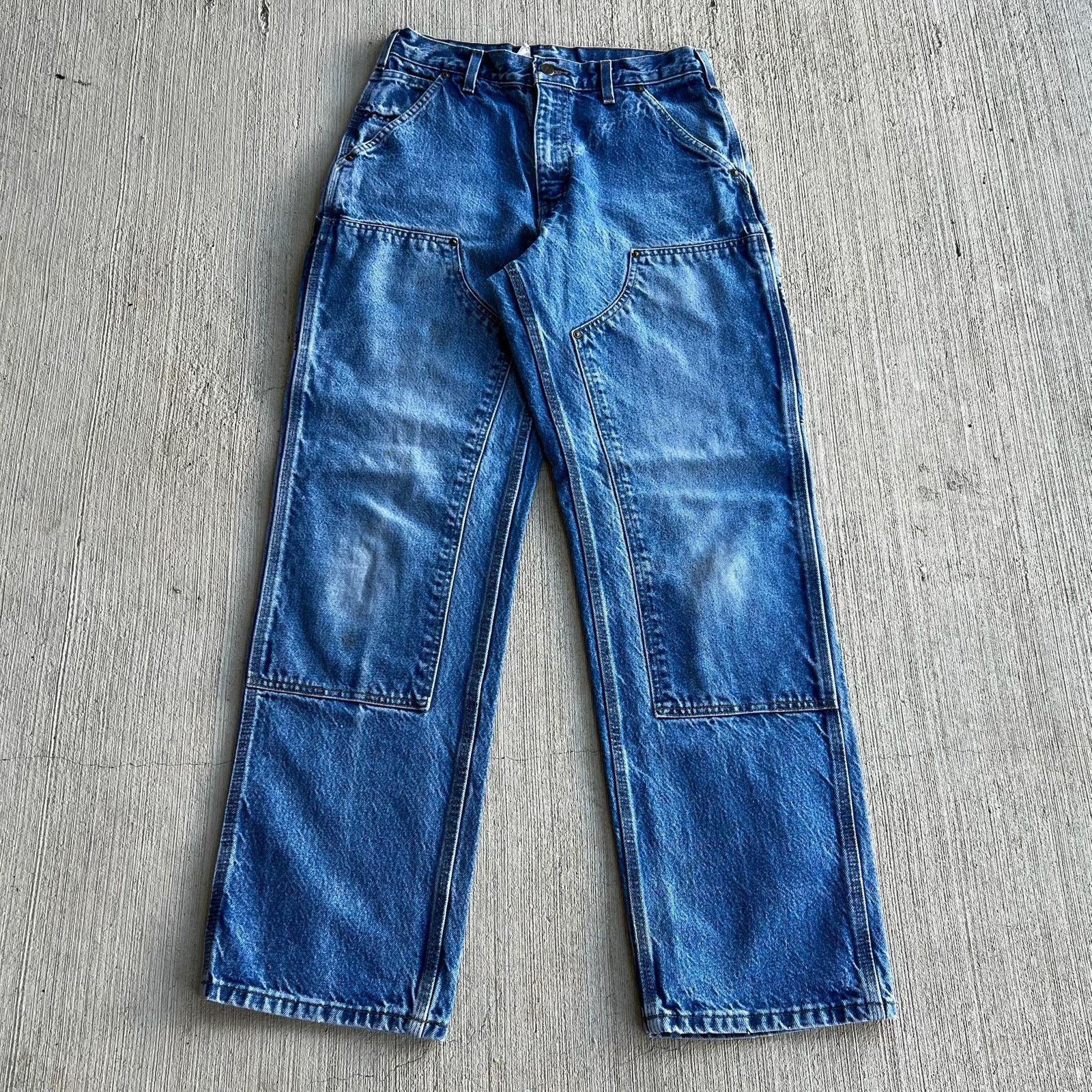 Vintage zx vintage denim double knee carpenter Stain paint pants
