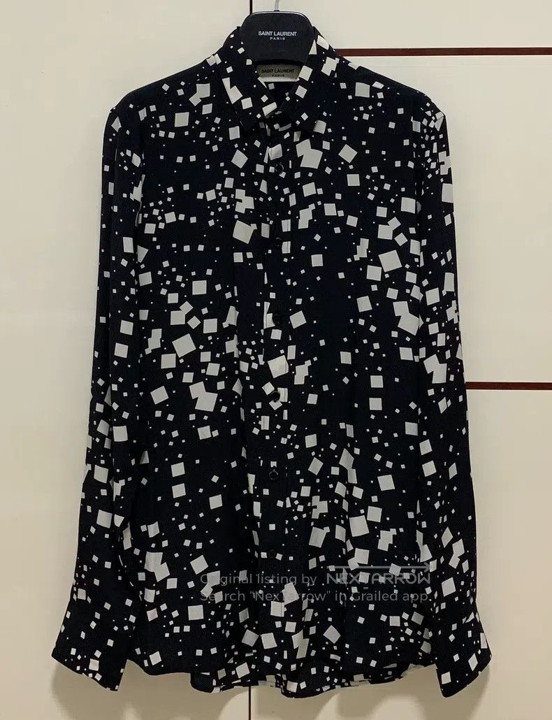 Saint Laurent Paris Saint Laurent Paris size 39 Black and white silk checkered Size US S / EU 44-46 / 1 - 1 Thumbnail