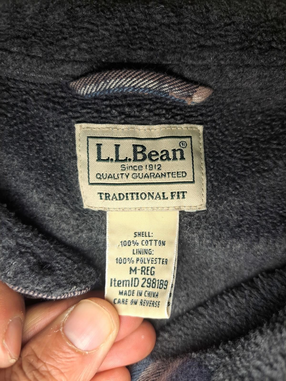 L.L. Bean LL Bean Jacket Mens Medium Gray Blue Plaid Cotton Flannel Size US M / EU 48-50 / 2 - 2 Thumbnail