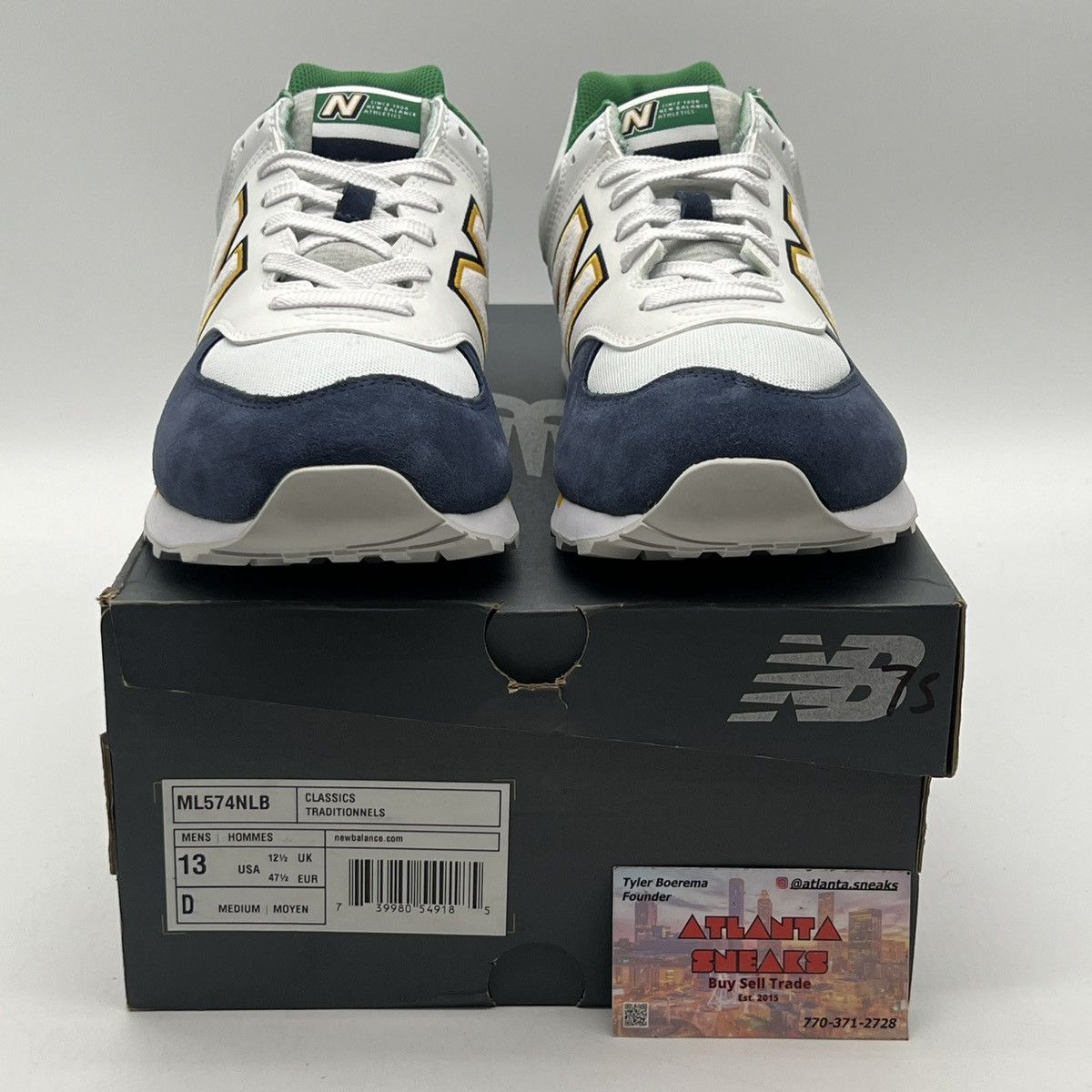 New Balance 574 varsity green indigo Size US 13 / EU 46 - 2 Thumbnail