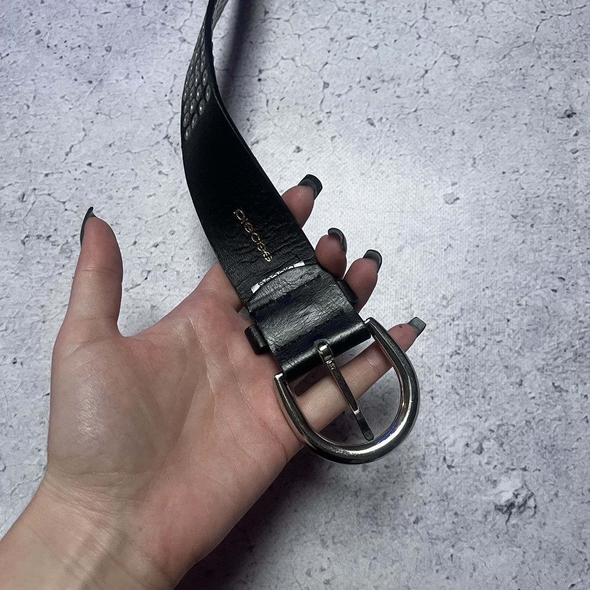 Designer × Vintage B.B. Simon Style Leather Belt With Crystals Avant Garde Size ONE SIZE - 7 Thumbnail