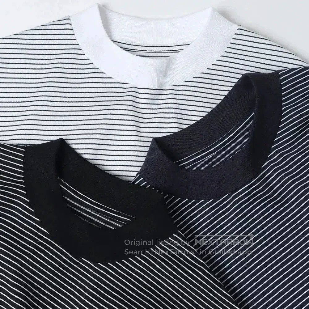 N.Hoolywood black striped balloon sleeve short t-shirt. Size US L / EU 52-54 / 3 - 4 Thumbnail