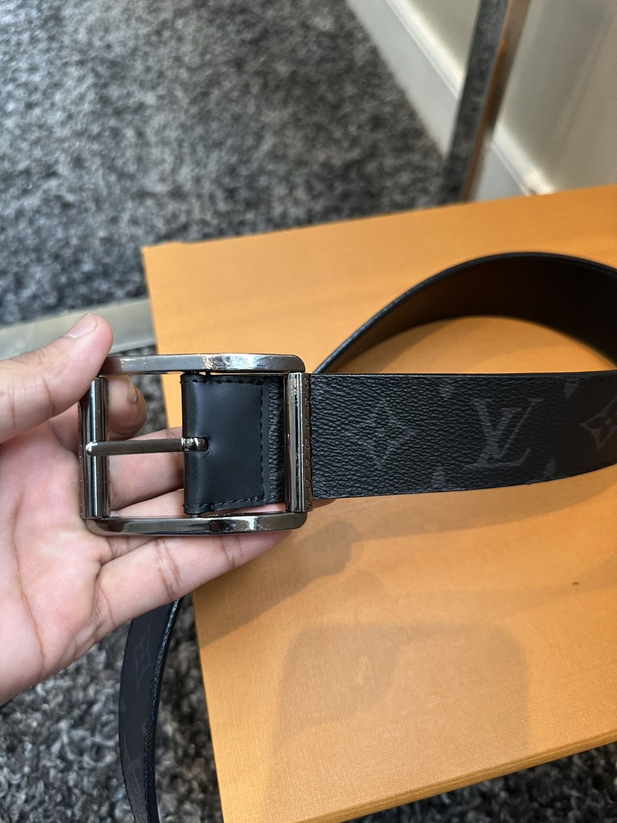 Louis Vuitton LOUIS VUITTON Monogram Eclipse Ceinture Reverso Belt Size 36 - 10 Thumbnail