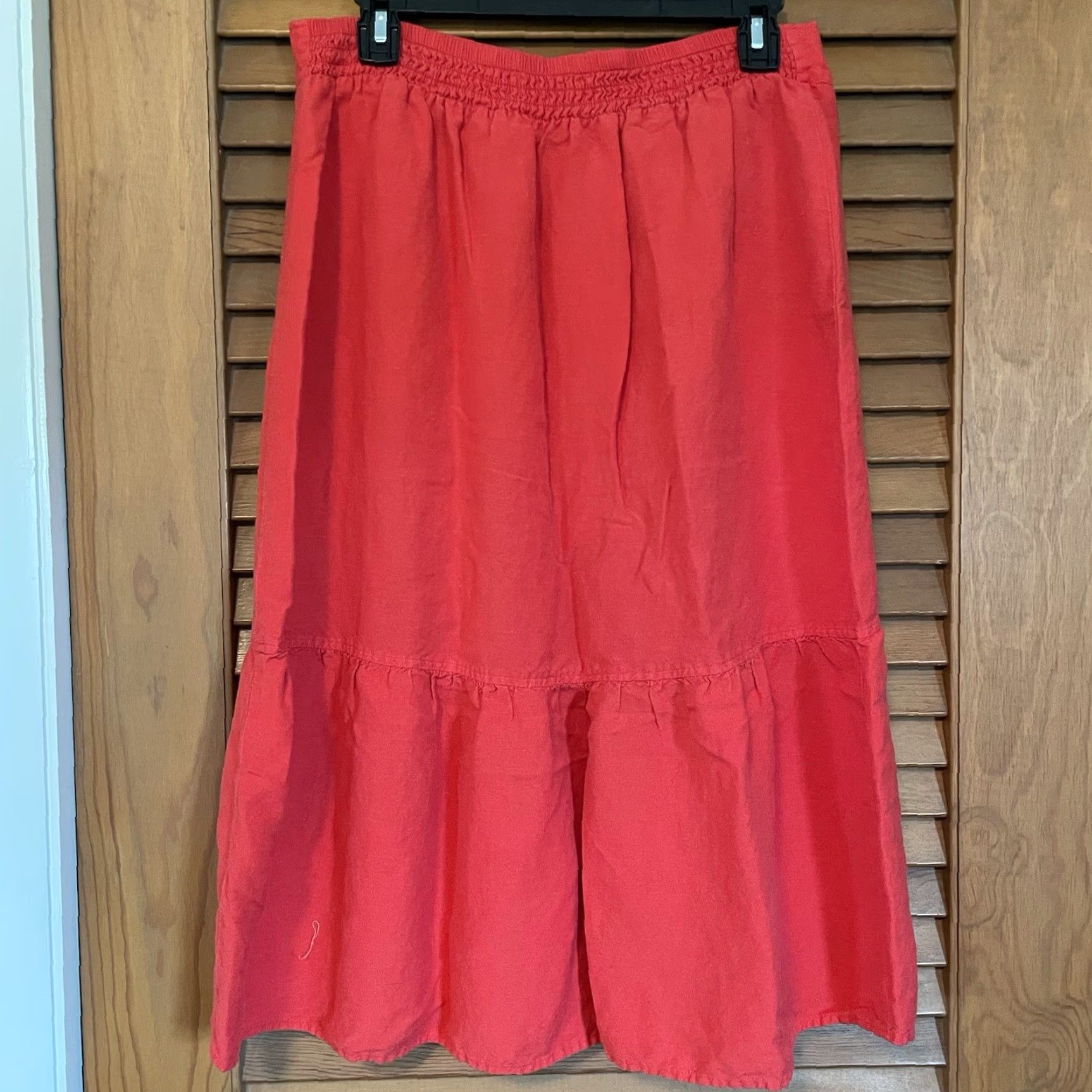 Express VINTAGE Express Skirt Midi Long Red Button Down L Women’s Regular Lipstick Red 90s Y2K Bohemian Grunge Festival Retro Size 36" / US 14 / IT 50 - 4 Thumbnail