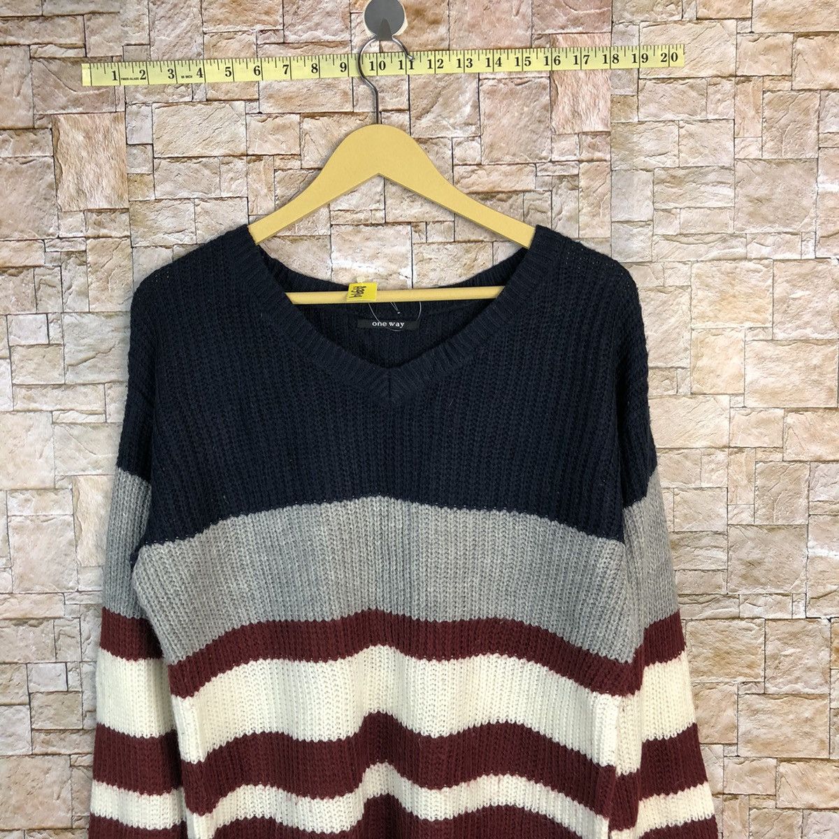 Homespun Knitwear One Way Stripe Dark Blue Knitwear #A394 Size M / US 6-8 / IT 42-44 - 2 Thumbnail