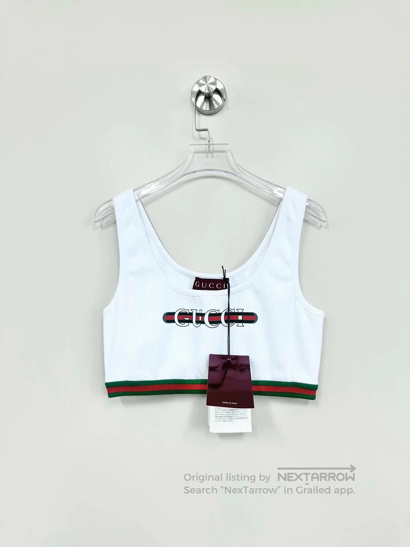 Gucci Guicci White Belt Letter Logo Vest| Size L / US 10 / IT 46 - 1 Thumbnail