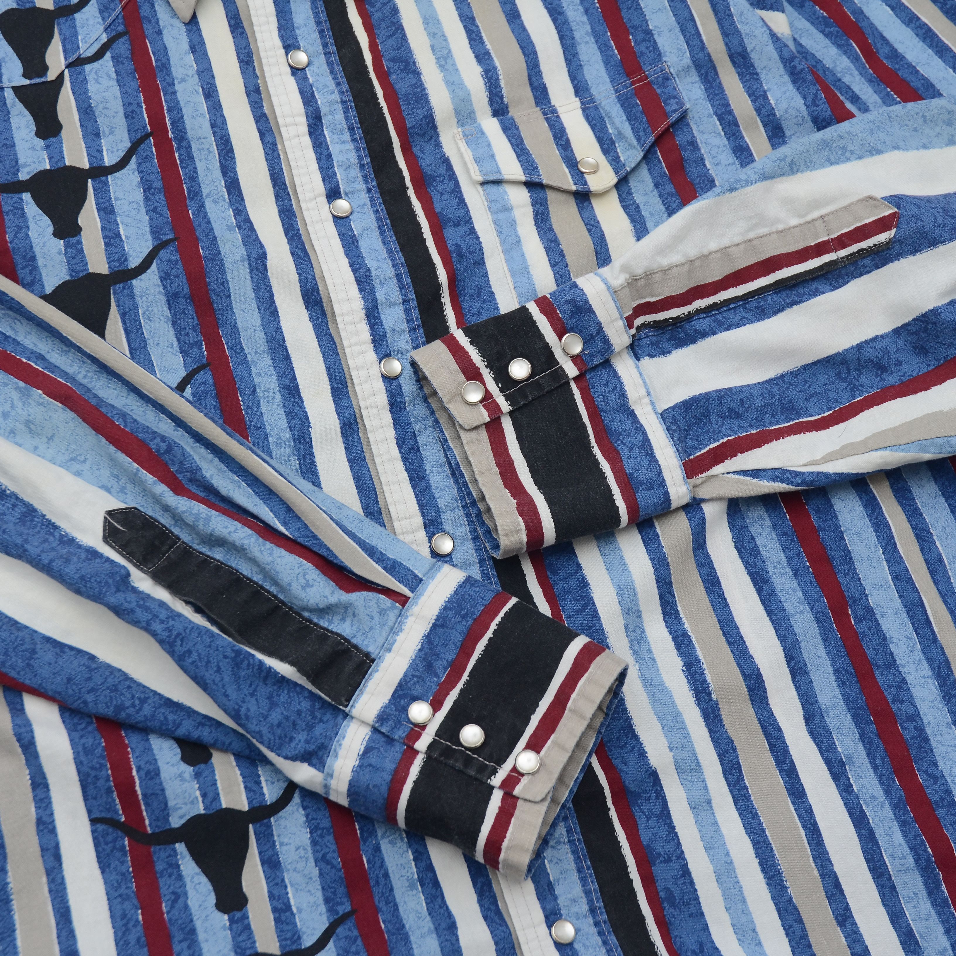Vintage Vintage Express Rider Western Striped Shirt USA Cowboy Style Size US L / EU 52-54 / 3 - 8 Thumbnail