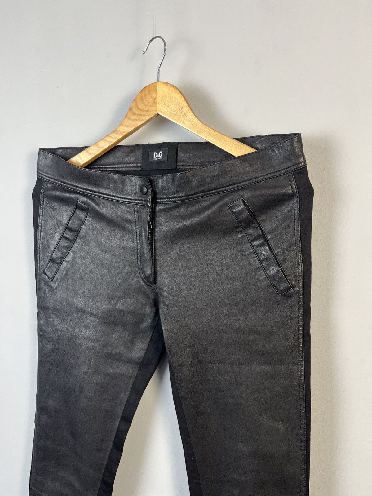 Dolce & Gabbana Dolce & Gabbana D&G Luxury Faux Leather Pants Trousers Size 30" / US 8 / IT 44 - 3 Thumbnail
