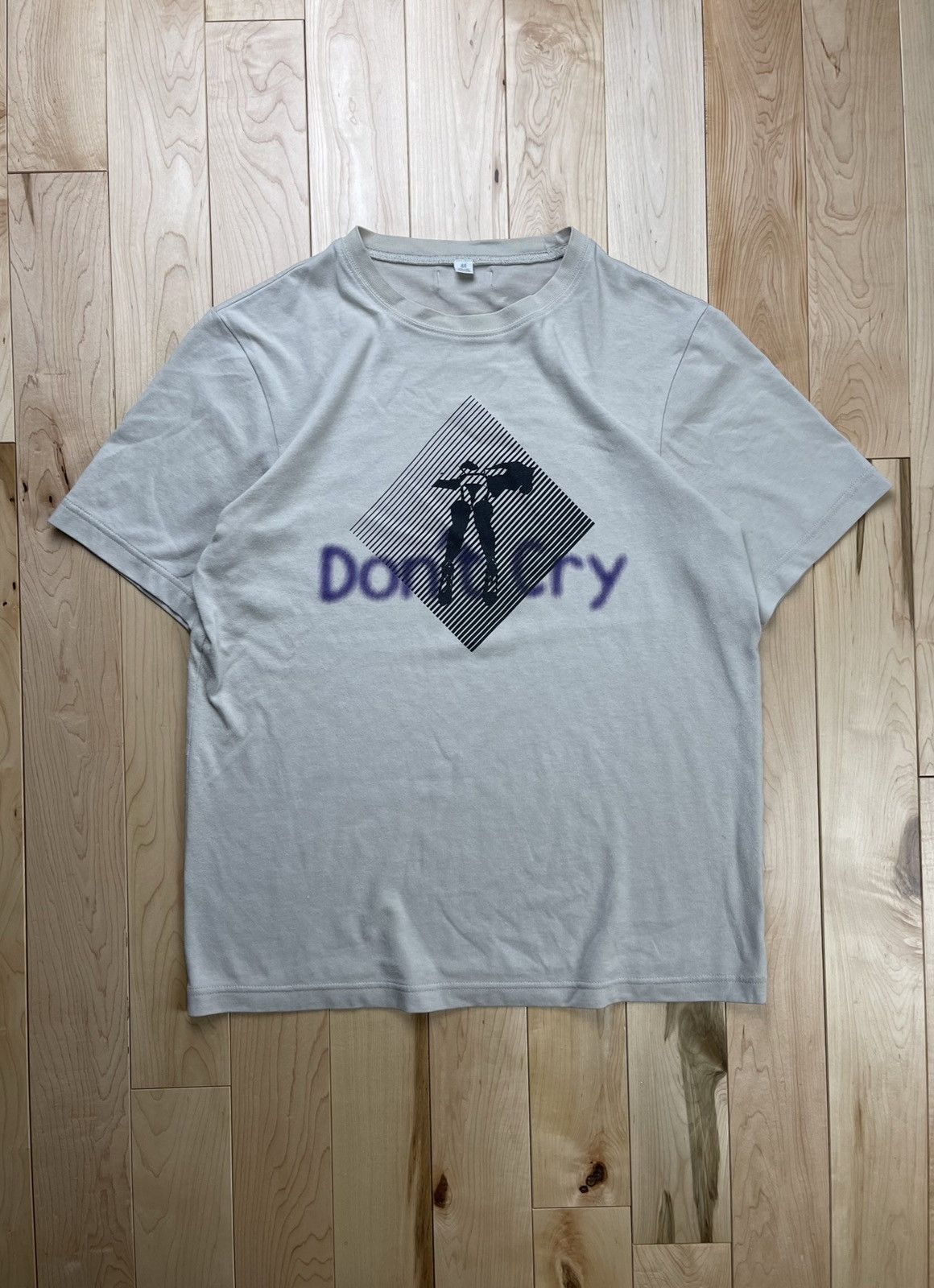 image of Lad Musician ‘Don’T Cry’ Grey Graphic T-Shirt, Men's (Size Small)