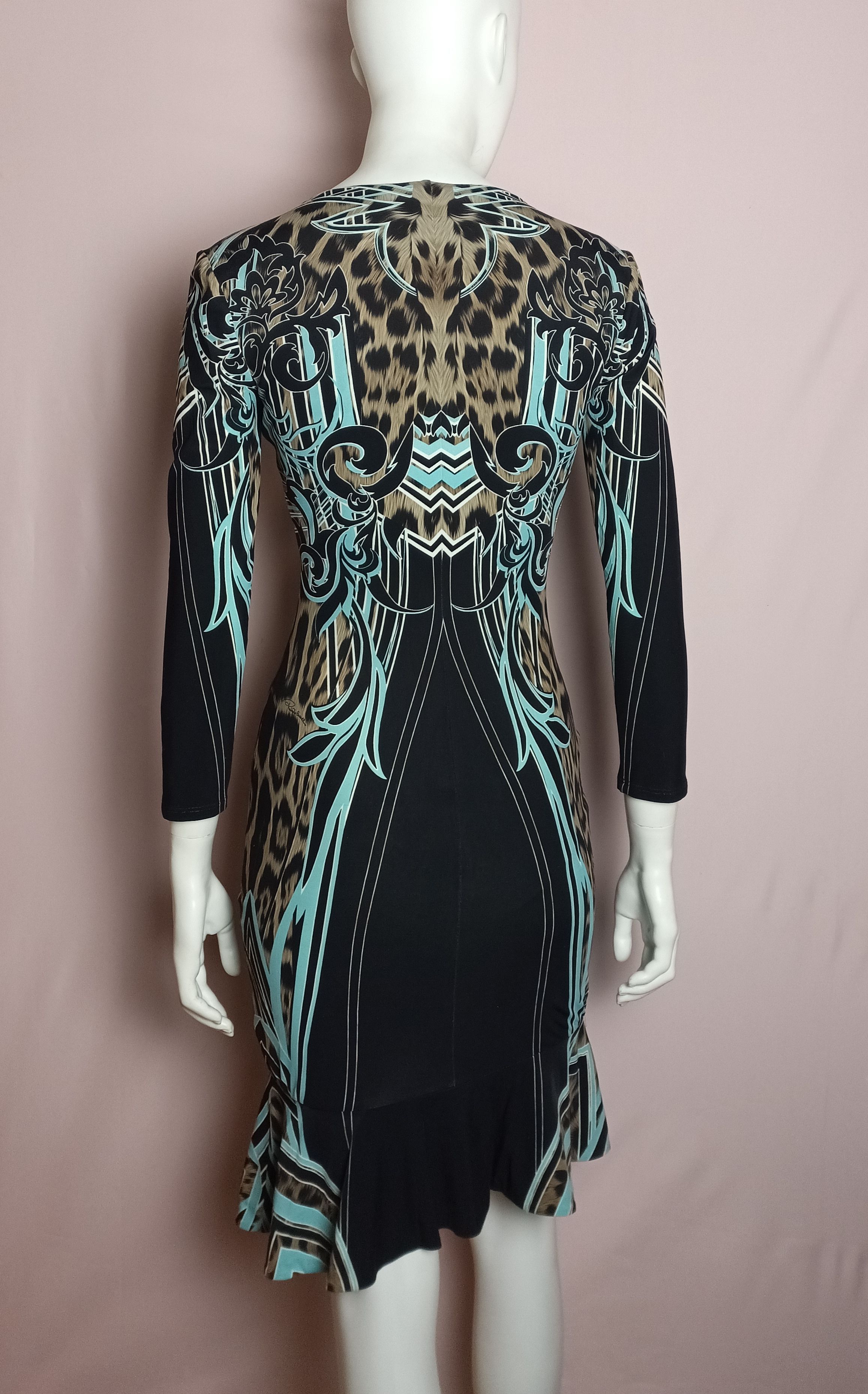 Roberto Cavalli Roberto Cavalli Multicolor Printed Jersey Sheath Dress Size S / US 4 / IT 40 - 4 Thumbnail