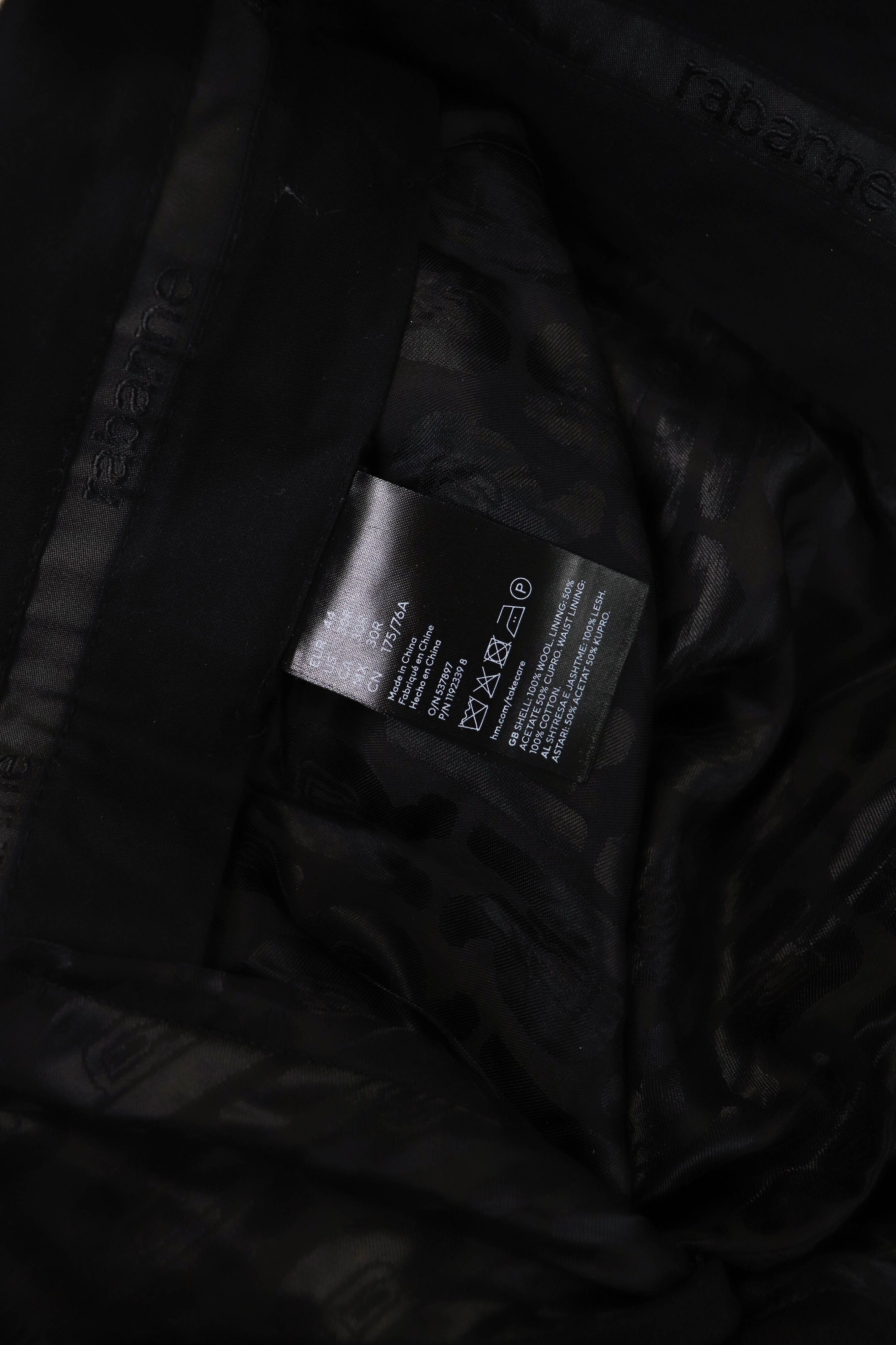 H&M × Paco Rabanne Rabanne x H&M Black Wool Side Red Stripe Trousers Pants Size US 30 / EU 46 - 15 Thumbnail