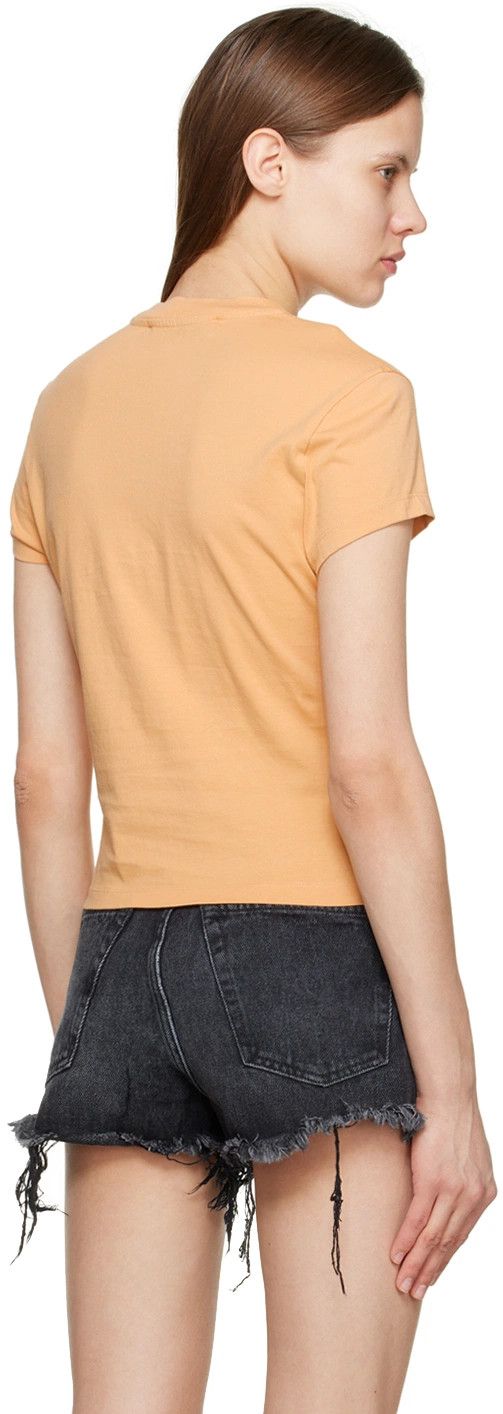 Off-White o1y1225 Crewneck T-Shirt in Orange/White Size S / US 4 / IT 40 - 3 Thumbnail