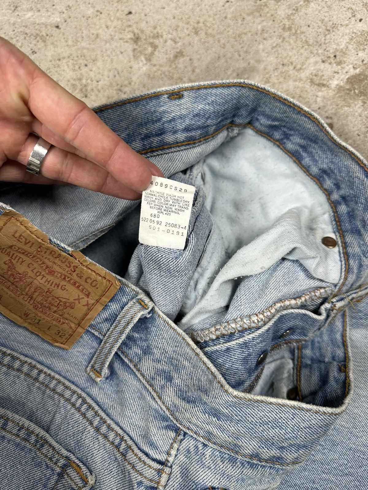 Levi's Vintage 1992 Levi’s 501 Blue Jeans Denim Pants 90s made usa Size US 30 / EU 46 - 13 Thumbnail