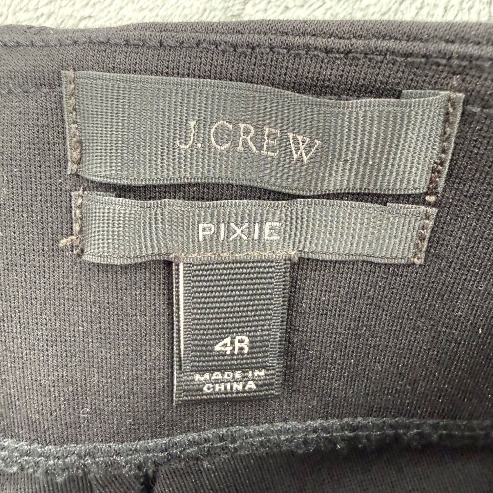 J.Crew J.Crew Pixie Black Leather Side Panel Ponte Knit Trousers Womens Size 4R Size 27" / US 4 / IT 40 - 4 Thumbnail