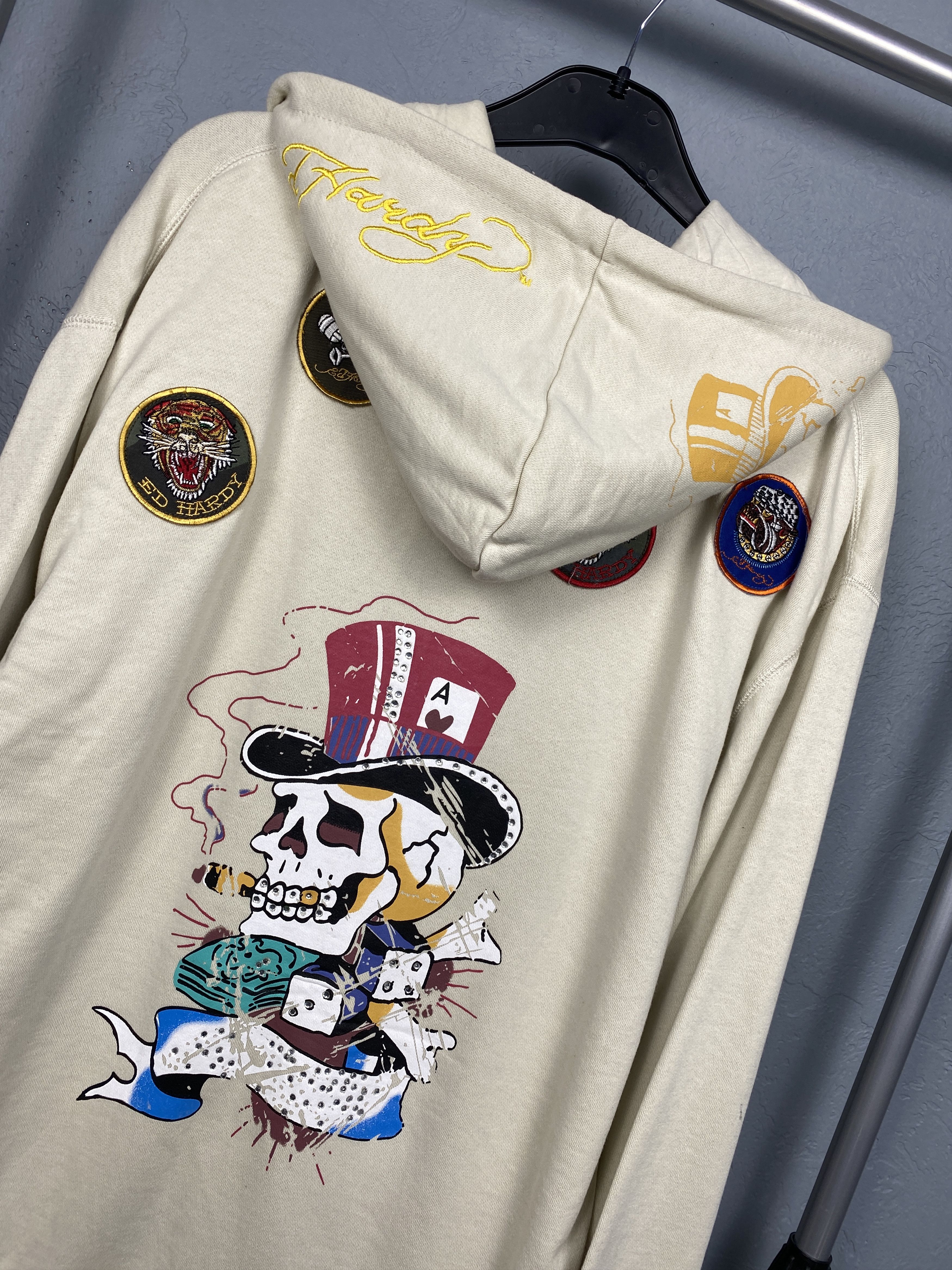 Christian Audigier Ed Hardy by Christian Audigier Mens Full Zip Hoodie Y2K Size US XXL / EU 58 / 5 - 2 Thumbnail