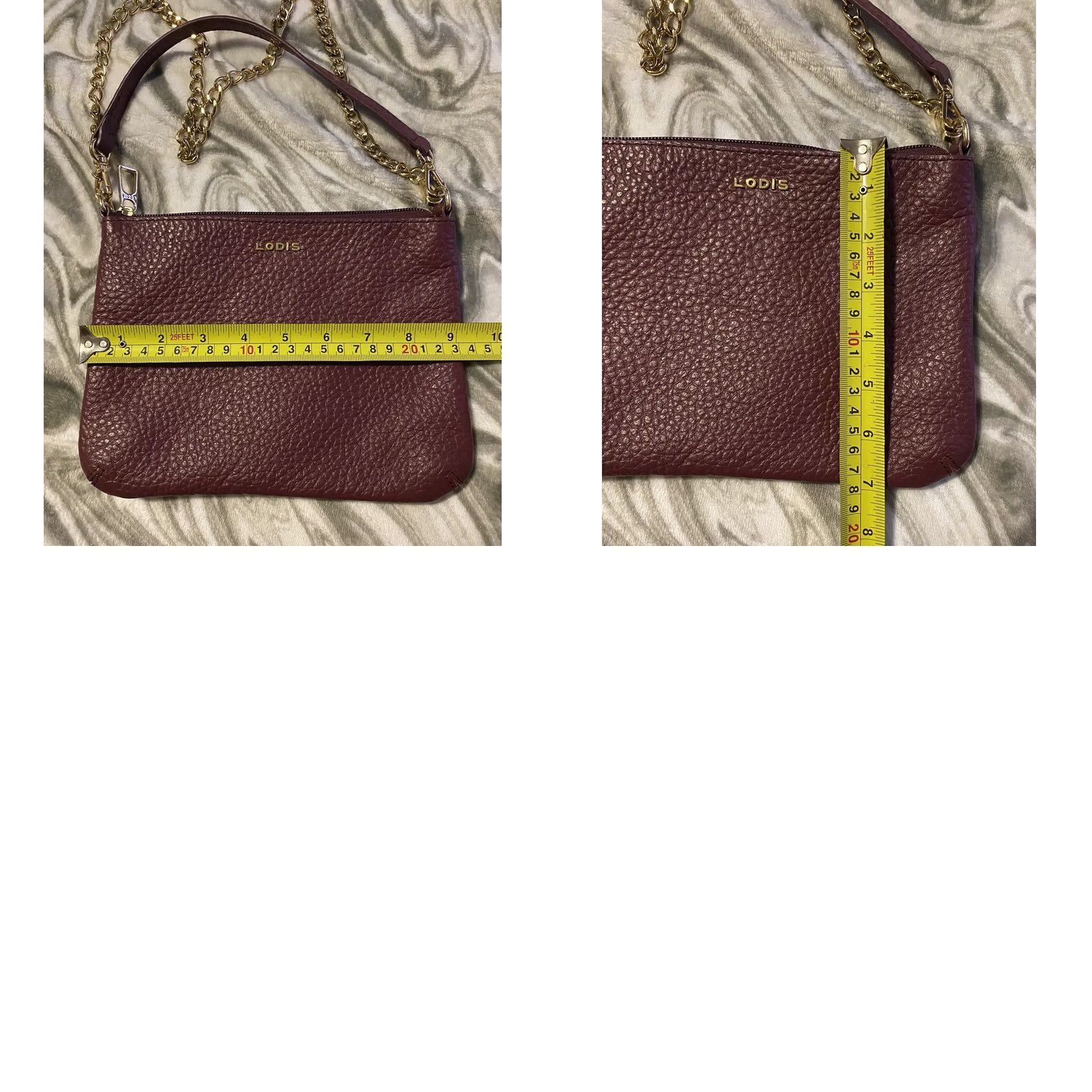 Vintage VINTAGE? No—LODIS Emily Italian Leather Purse 5 in 1 Convertible Bag Burgundy Wine Bag Women Small Size ONE SIZE - 8 Thumbnail