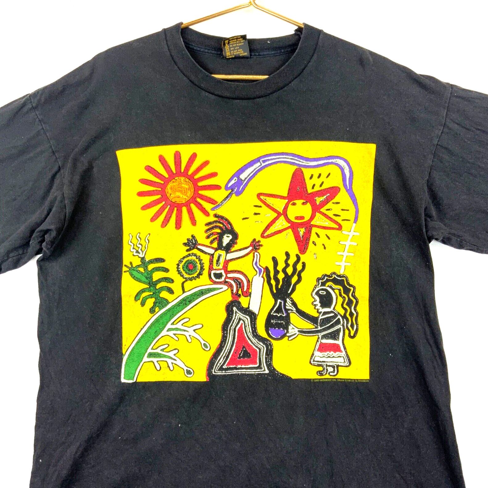 Image of Vintage Midnight Oil Earth And Sun And Moon Brockum T-Shirt Size XL 1993 in White, Men's