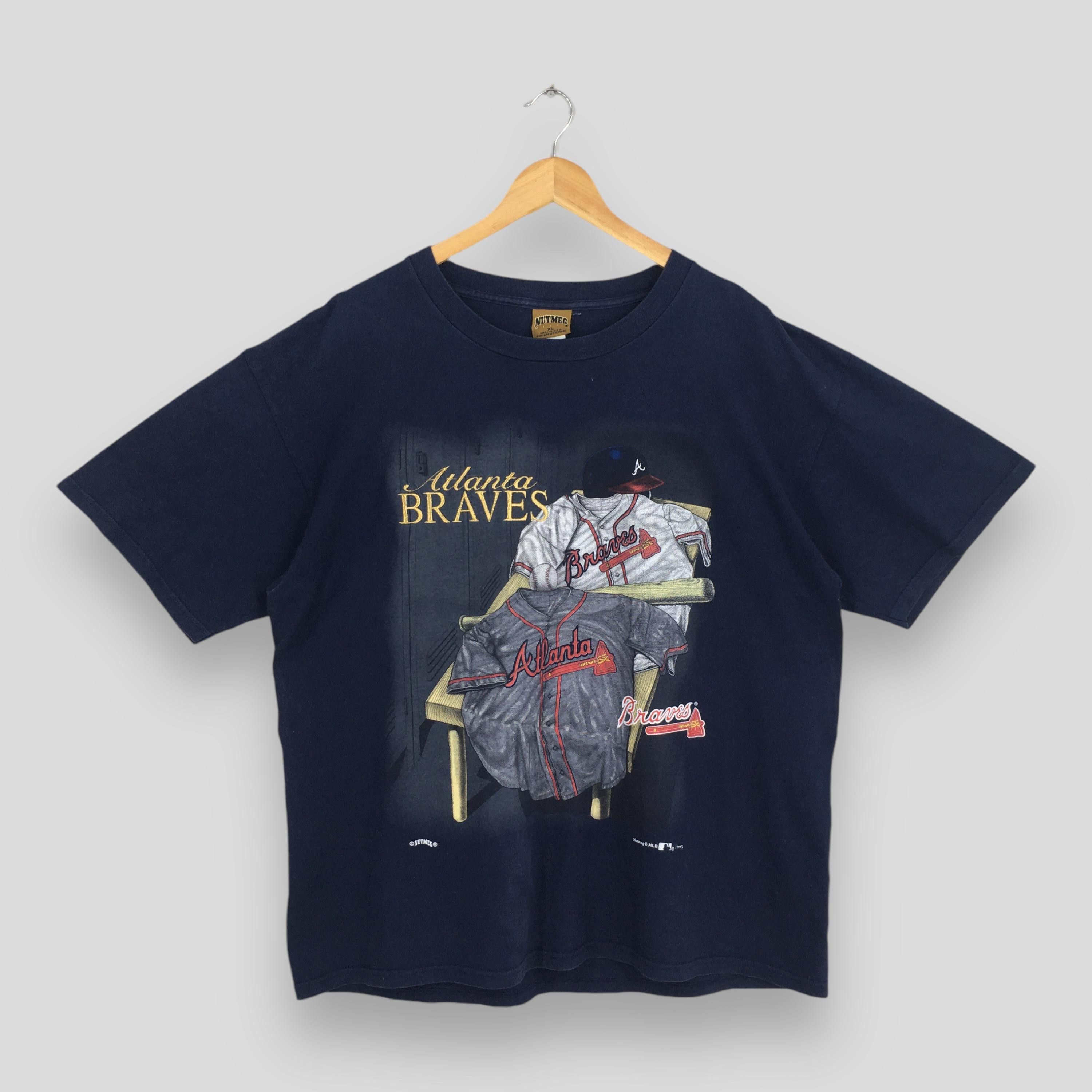 MLB × Vintage Vintage 90s Atlanta Braves MLB Blue Tshirt XLarge Size US XL / EU 56 / 4 - 1 Thumbnail