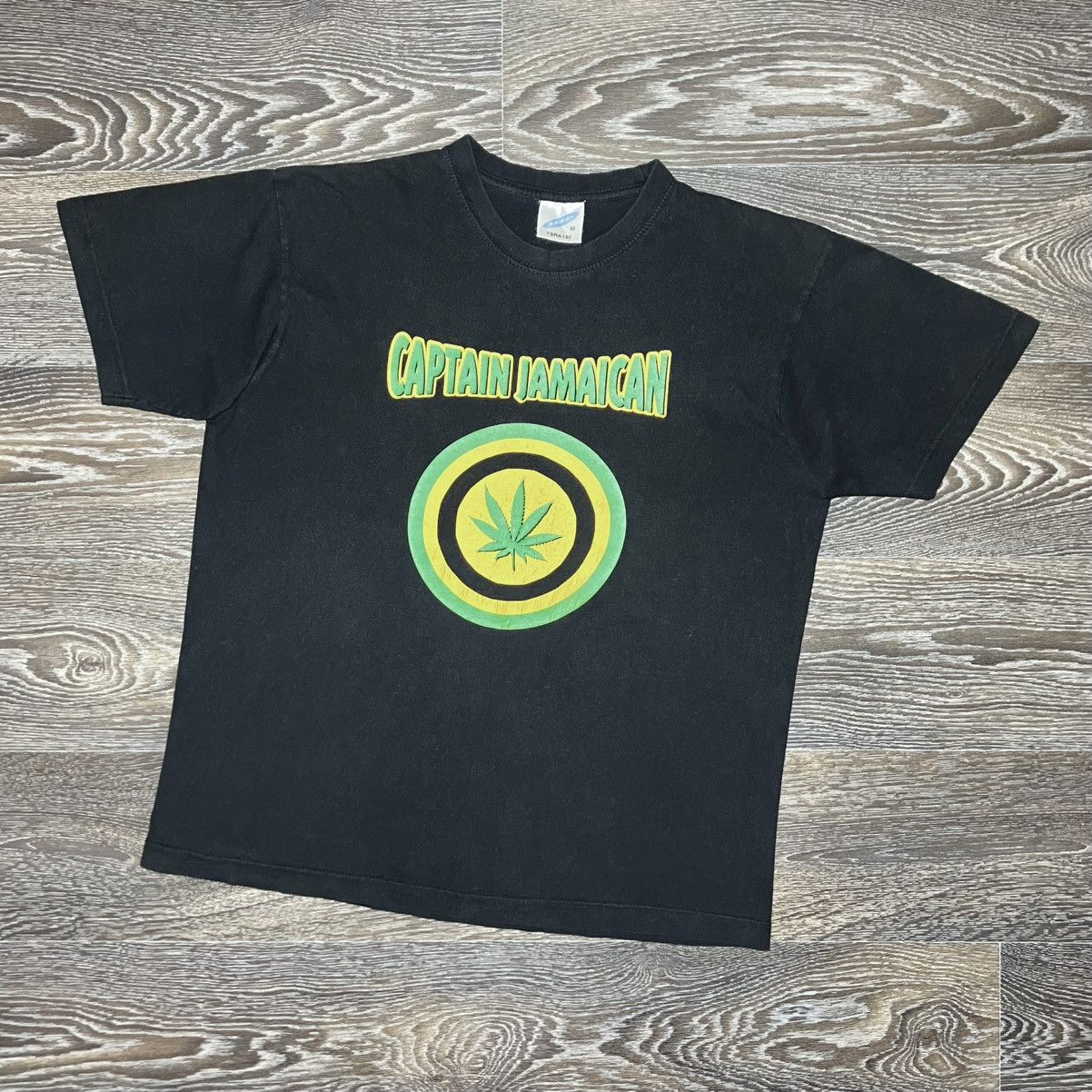 Bob Marley Vintage CAPTAIN JAMAICAN Graphic Rasta Weed Smoke T-shirt Size US S / EU 44-46 / 1 - 1 Thumbnail