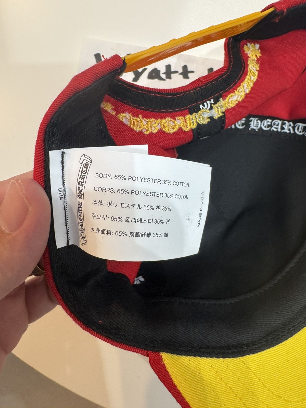 Chrome Hearts Chrome Hearts “CH” 5 Panel Hat Red/Yellow Size ONE SIZE - 4 Thumbnail