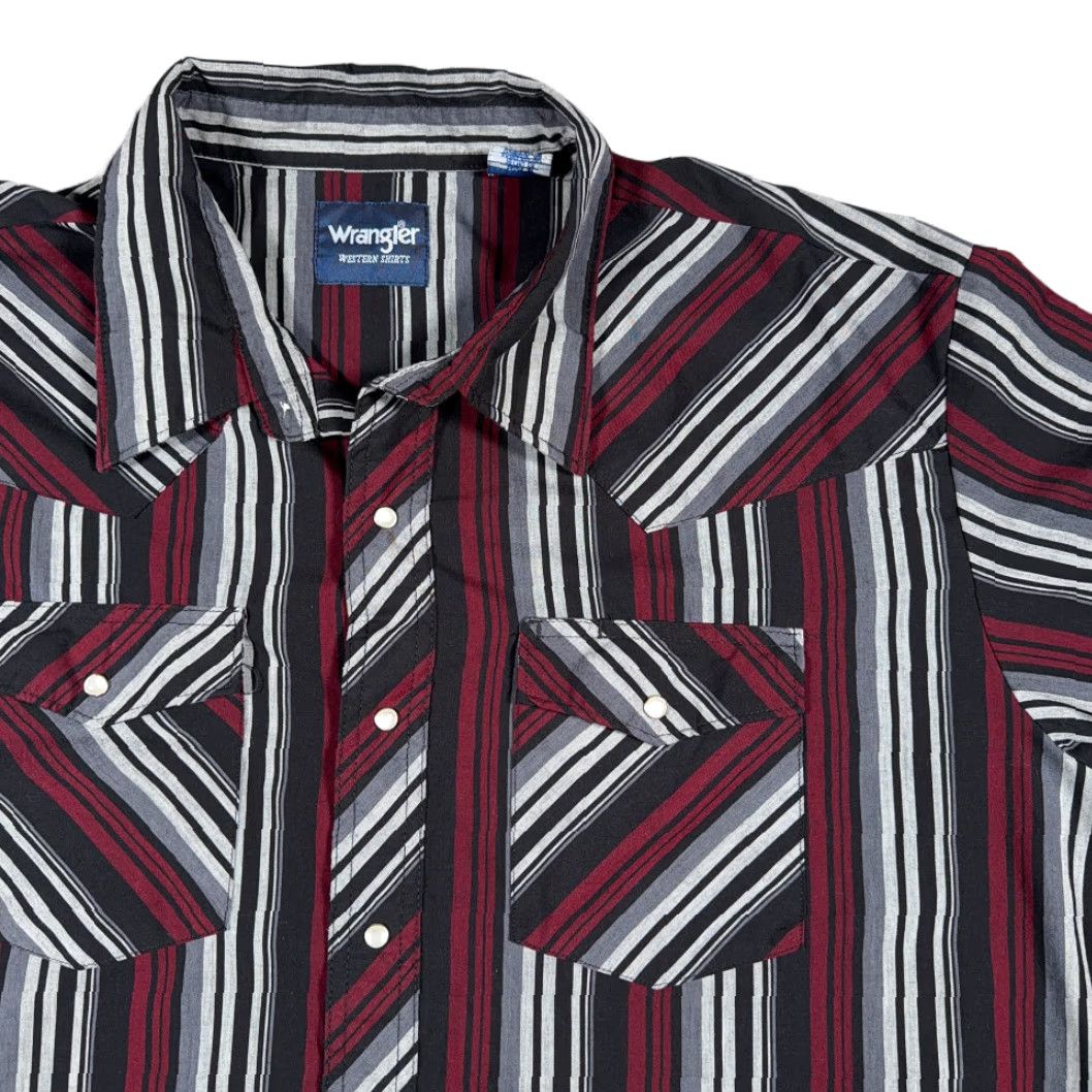 Wrangler Wrangler Western Shirt Adult 2XL Black Striped Pearl Snap Cowboy Long Sleeve Button-Up Shirt Mens Size US XXL / EU 58 / 5 - 2 Thumbnail