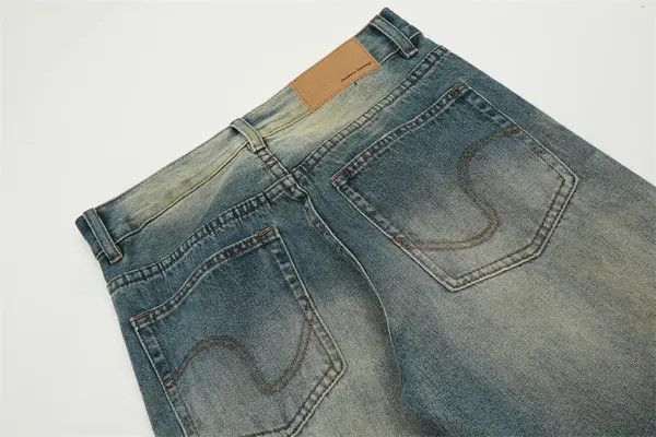 Vintage American men's distressed straight gradient washed jeans Size US 32 / EU 48 - 5 Thumbnail