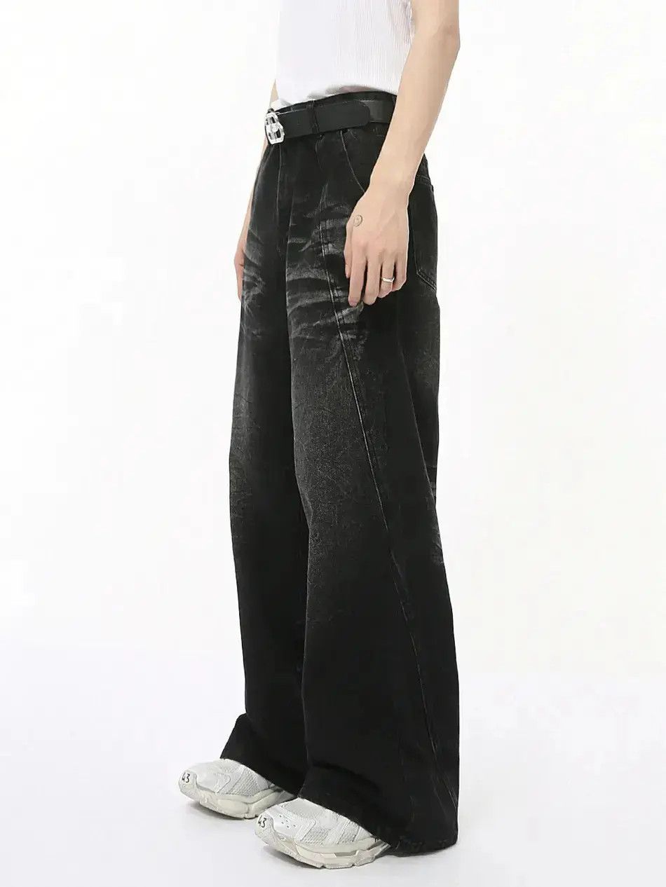 Japanese Brand Retro wide leg cat whisker jeans Size US 32 / EU 48 - 2 Thumbnail