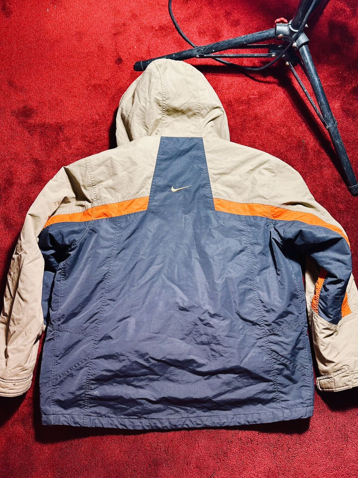 Nike × Vintage Vintage Y2K Nike Jacket Large windbreaker Coat Check Orange Size US L / EU 52-54 / 3 - 6 Thumbnail