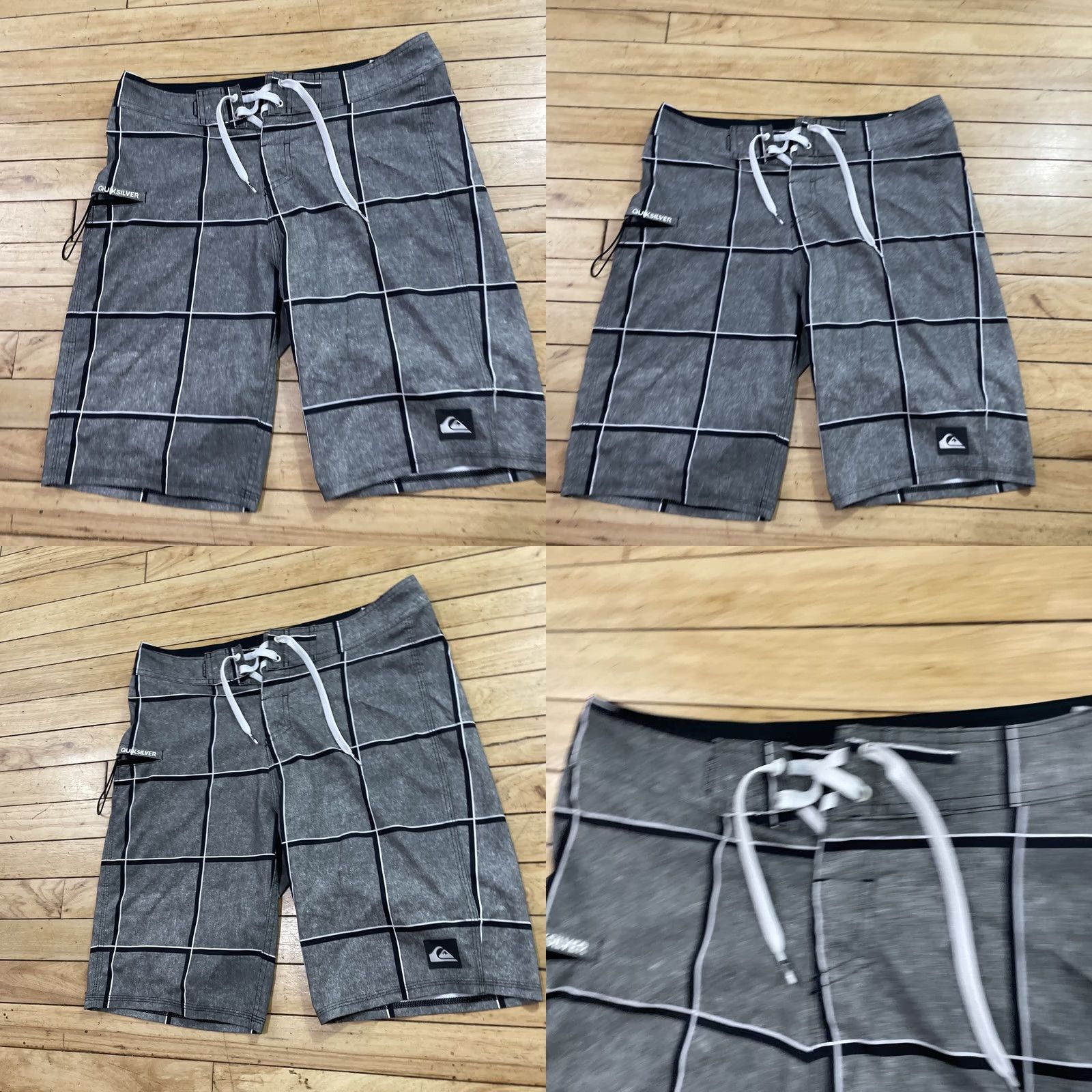 Quiksilver VINTAGE QUIKSILVER Board Shorts Men 30 Gray Black Plaid Active Swim Trunks Surf 30x10 Mens Size US 30 / EU 46 - 10 Thumbnail