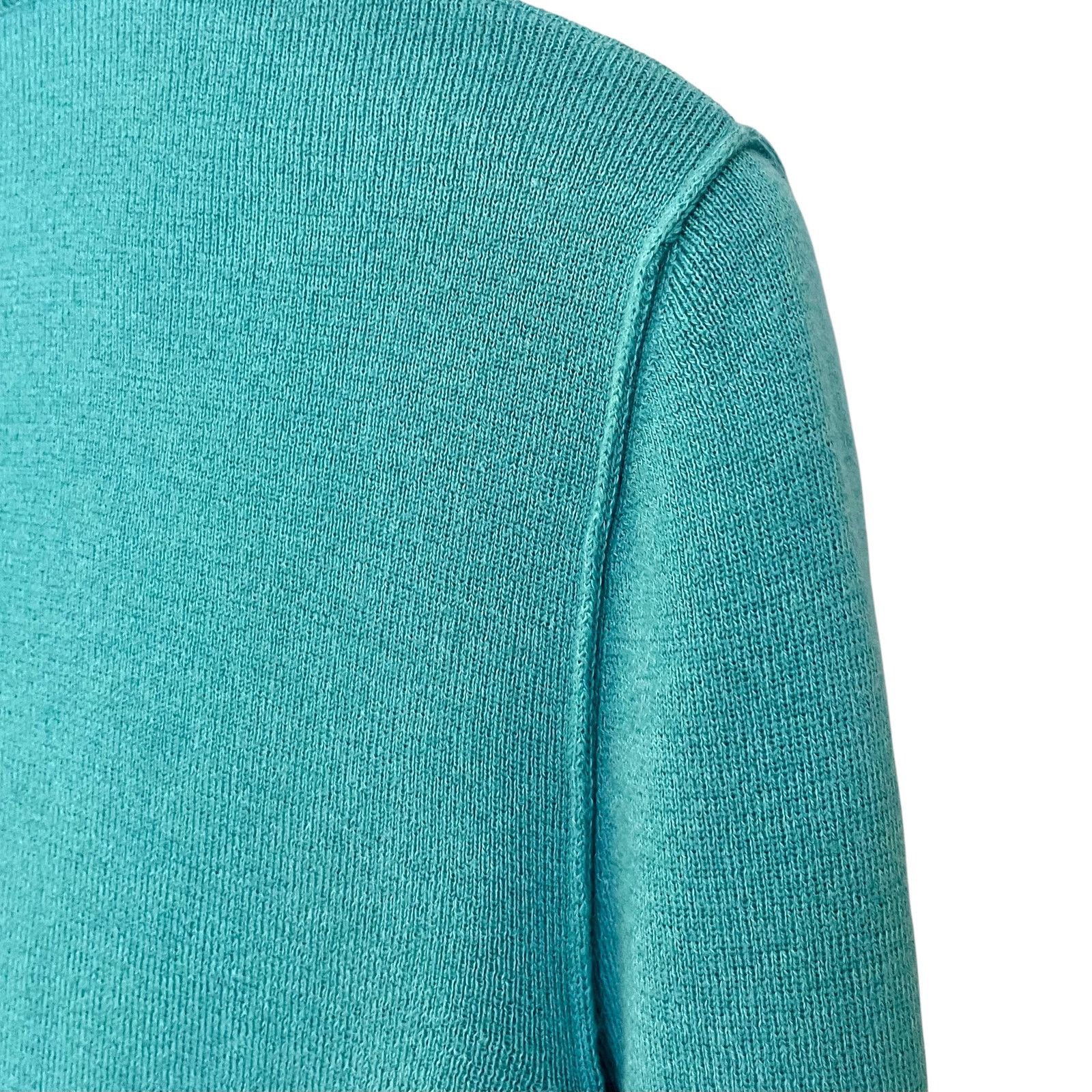 Sonia Rykiel × Vintage Sonia Rykiel Vintage Turquoise Virgin Wool Cardigan Sweater Size S / US 4 / IT 40 - 9 Thumbnail